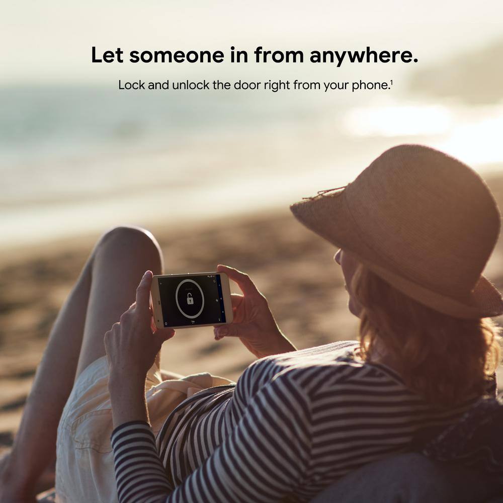 Google RB-YRD540-WV-BSP Nest x Yale Lock - Tamper-Proof Smart Deadbolt Lock with Nest Connect - Black Suede