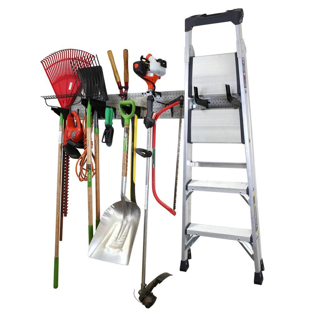 Wall Control GWS-0864-GB 8 in. H x 64 in. W Garage Tool Storage Lawn and Garden Tool Organization Rack