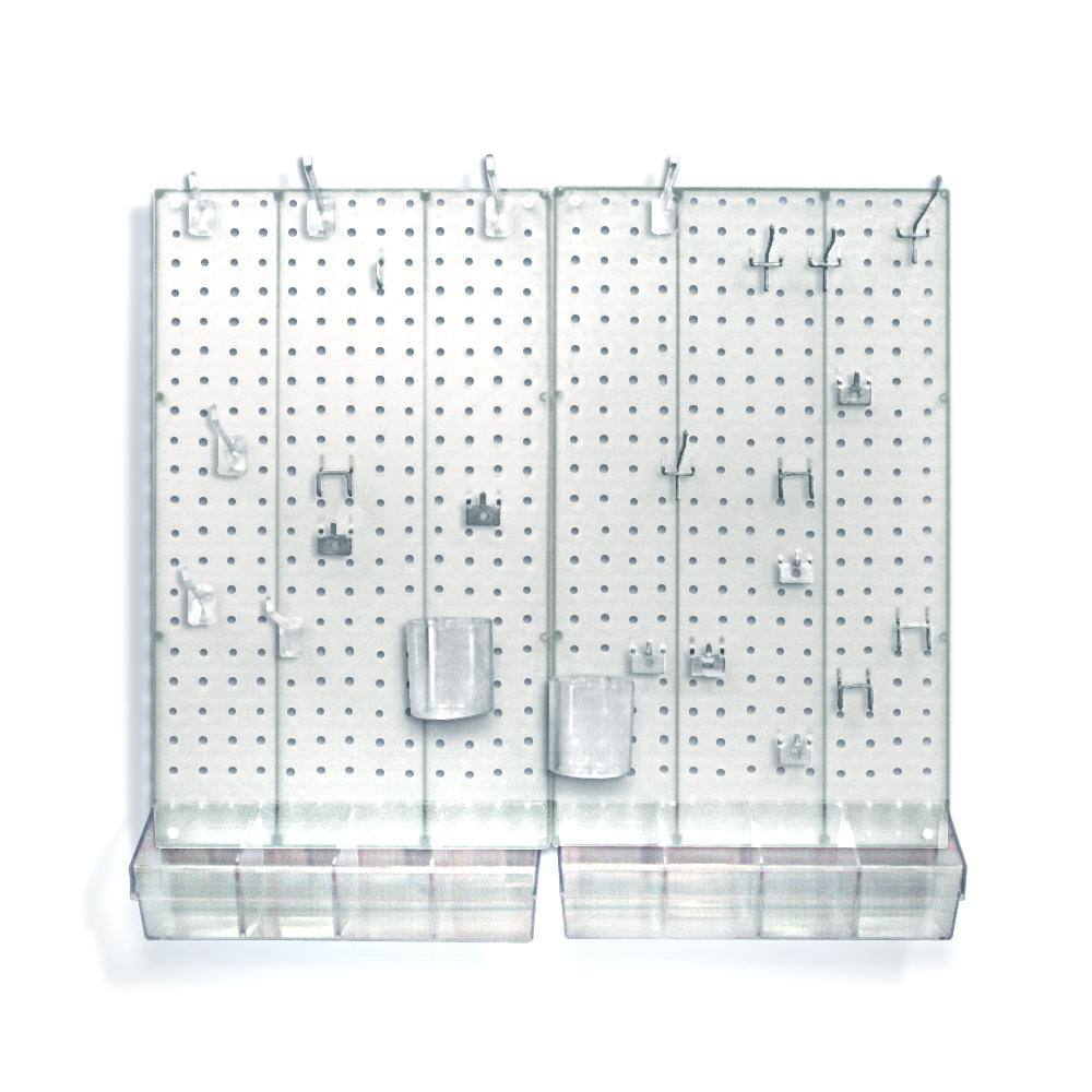Azar Displays 900945-WHT 22 in. H x 27 in. W x .125 D Acrylic Pegboard Kit (70 Pieces)