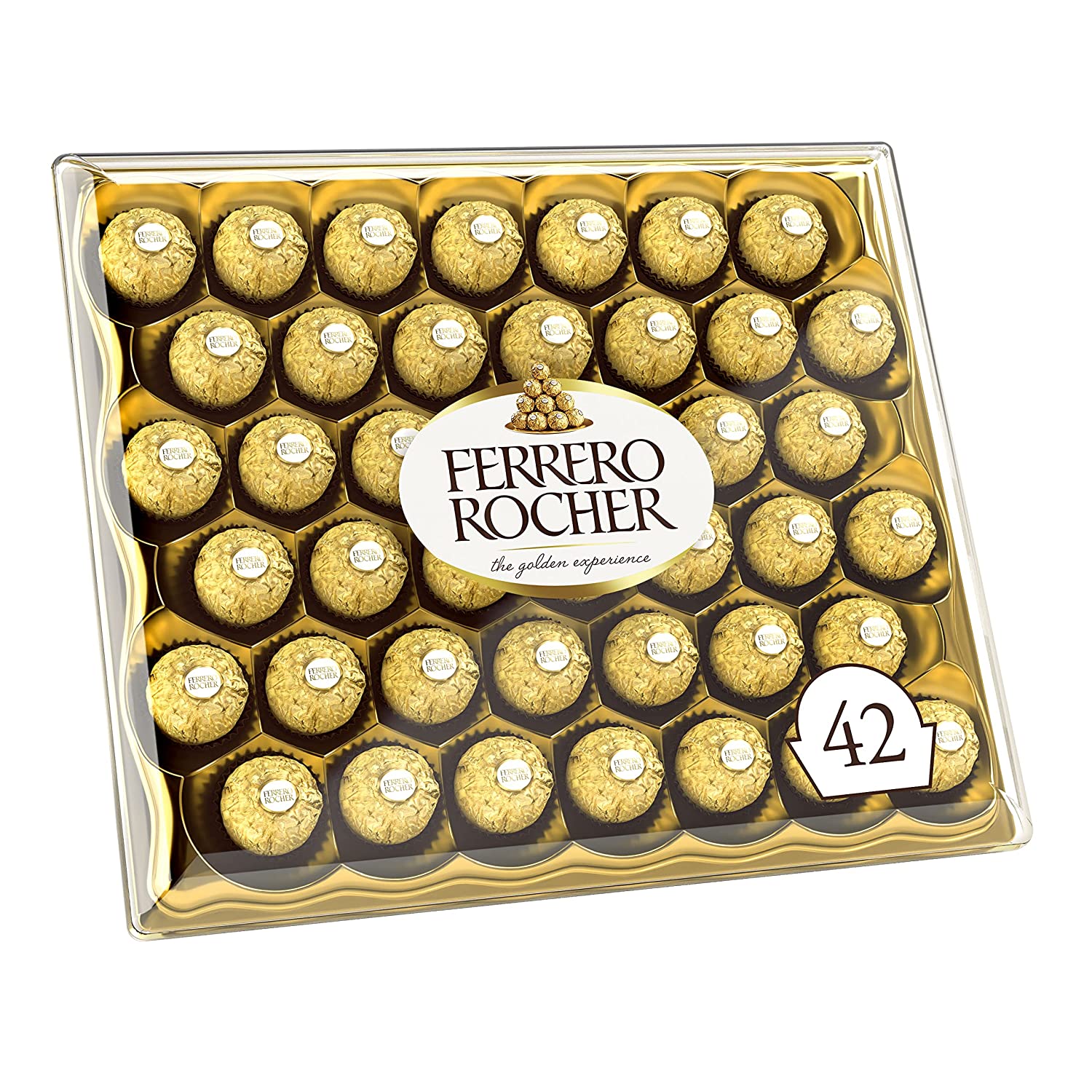 Ferrero Rocher Fine Hazelnut Milk Chocolate. 42 Count