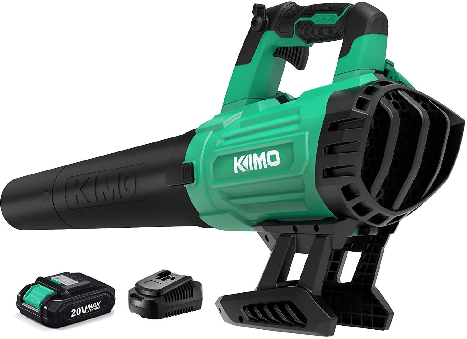 KIMO 6302 Electric Leaf Blower - 3.6″ Wide Mouth Cordless Blower - 2.0Ah 20V Handheld Leaf Blower