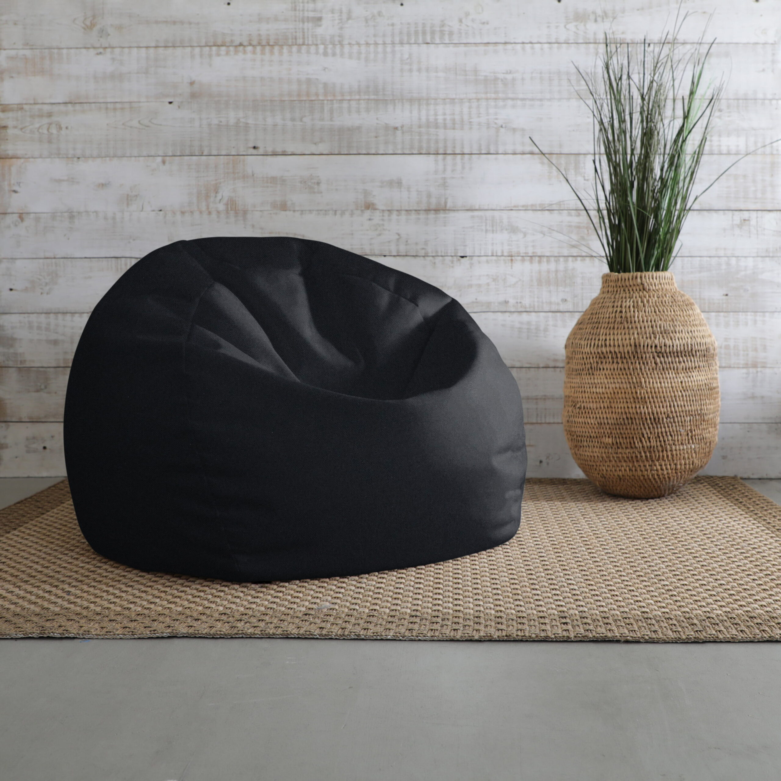 Sorra Home Black Bean Bag Comfy Chair for All Ages