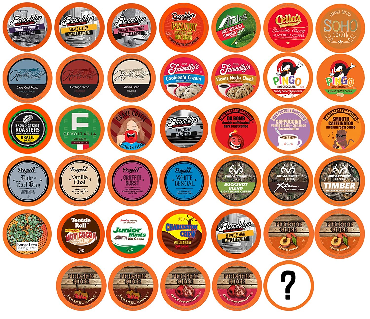 Two Rivers Coffee. Tea. Cocoa. Cider. Cappuccino Variety Sampler Pack . 40 count