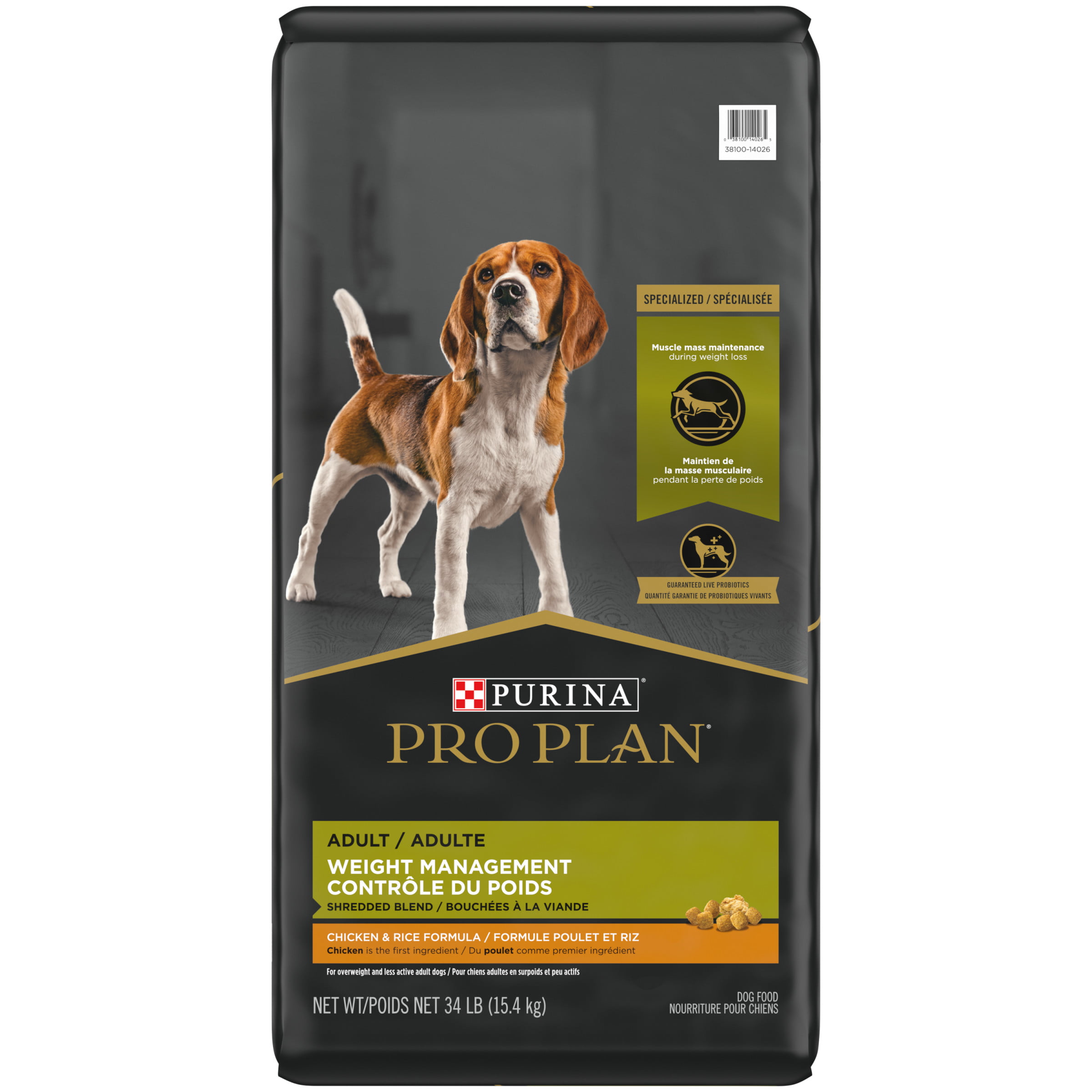 Purina Pro Plan Weight Management for Adult Dogs Chicken Rice. 34 lb Bag