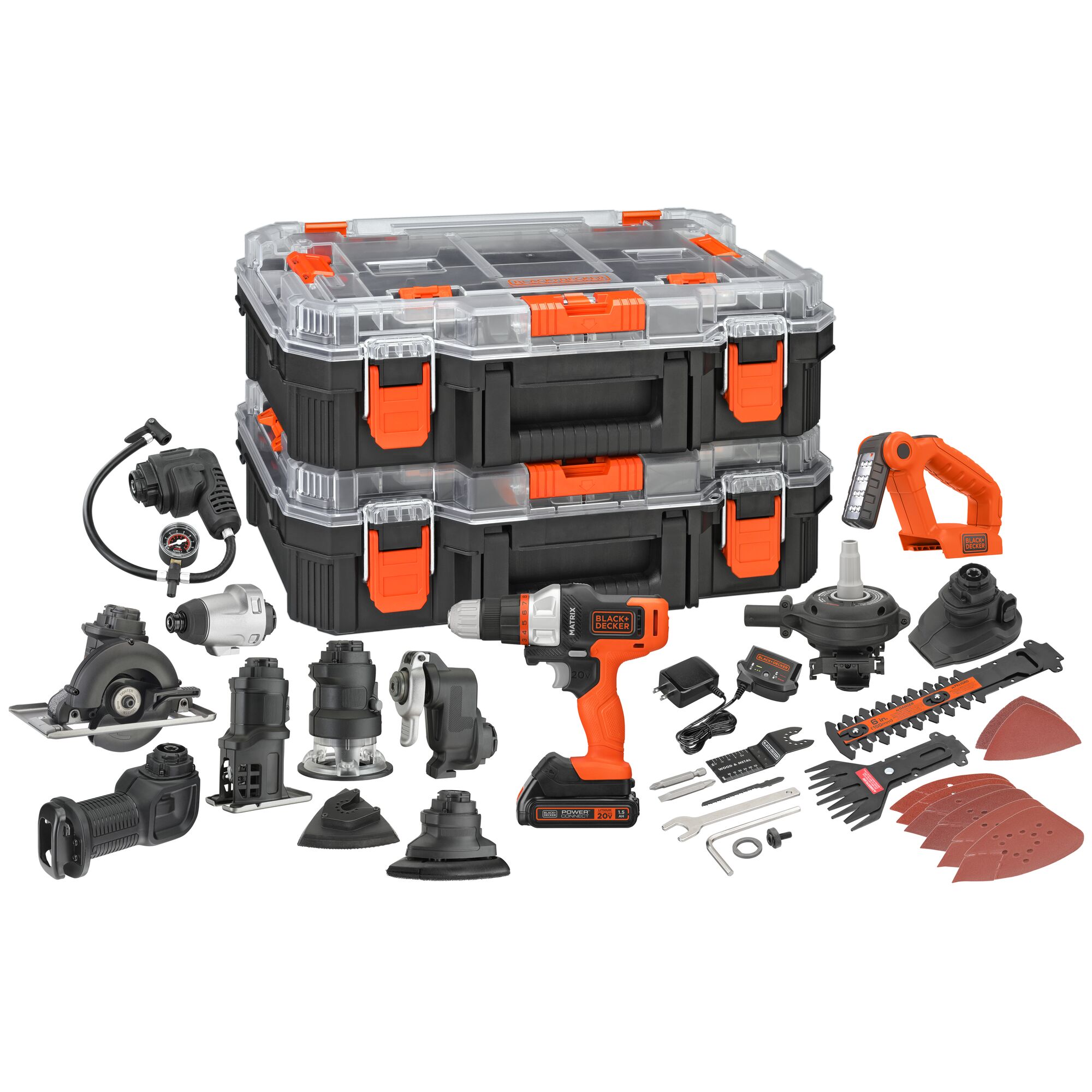 BLACK+DECKER MATRIX 20V MAX 12-Tool 20-volt Max Power Tool Combo Kit with Hard Case (1 Li-ion Battery Included and Charger Included)