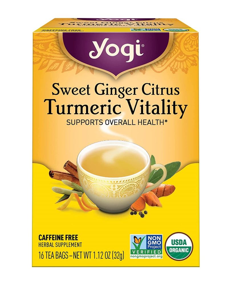 Yogi Tea. Sweet Ginger Citrus Turmeric Vitality. 4 Pack. 64 Tea Bags