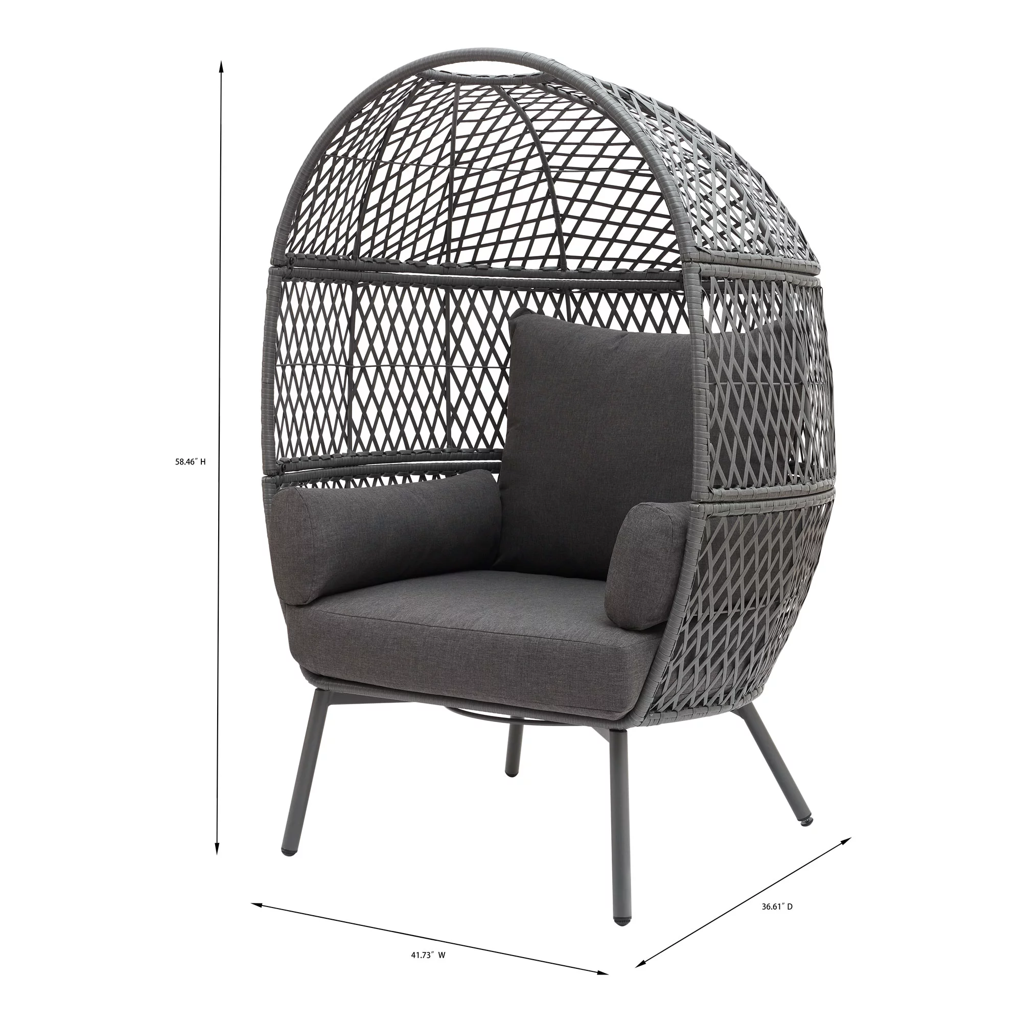 Better Homes & Garden Ventura Steel Stationary Wicker Egg Chair – Mono Gray