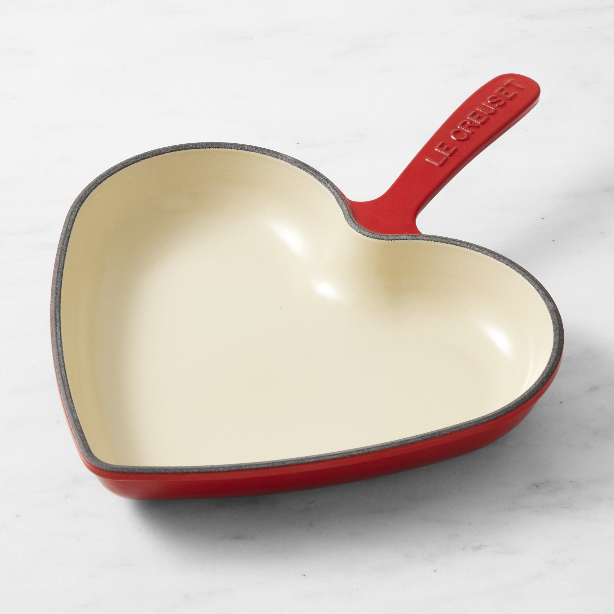Le Creuset Enameled Cast Iron Heart Skillet Fry Pan - Red