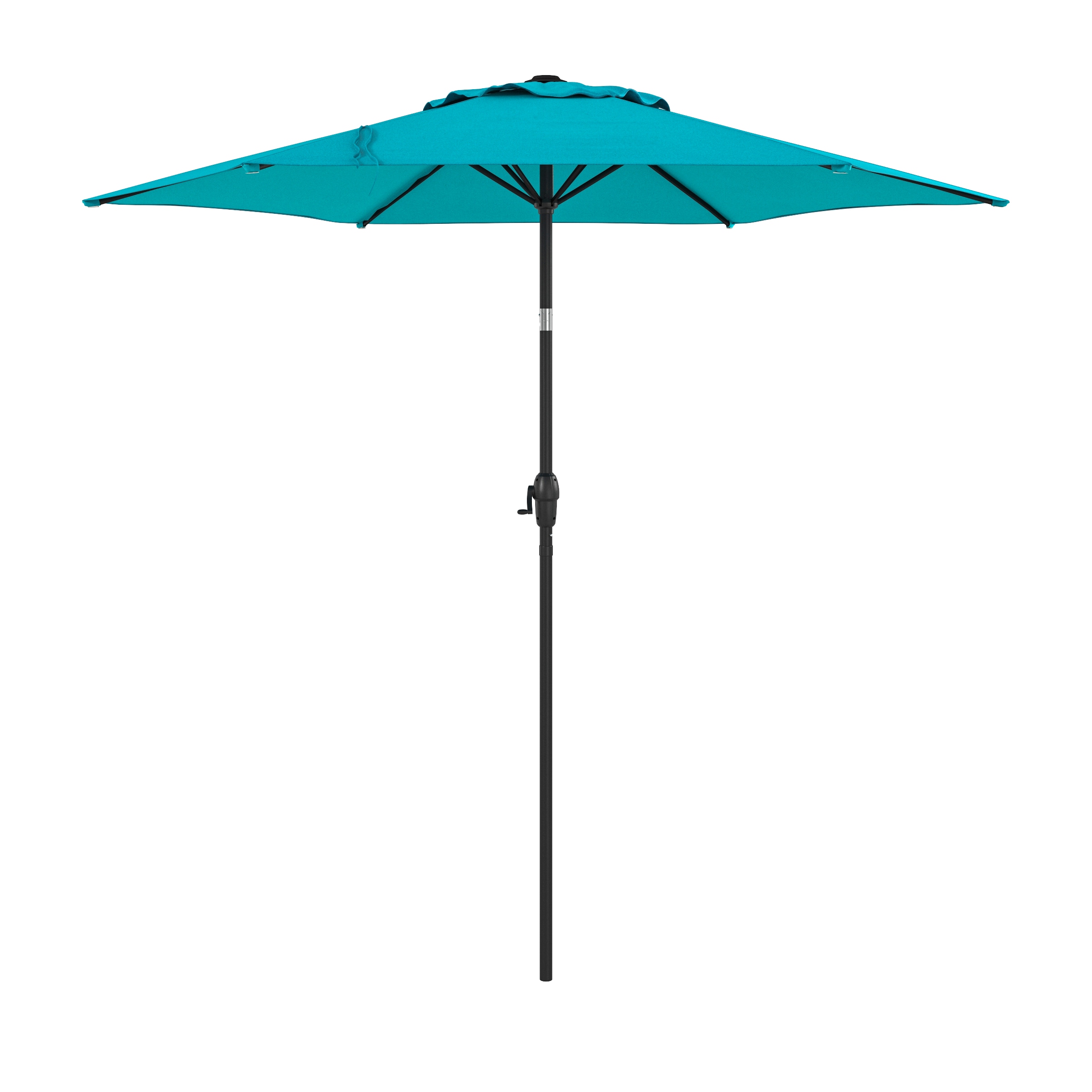 Style Selections 7.5-ft Teal Push-button Tilt Market Patio Umbrella