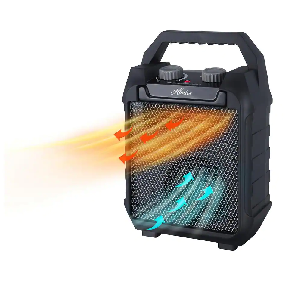 Hunter 74004 Deluxe Recirculating 1.500-Watt Utility Space Heater with Adjustable Thermostat