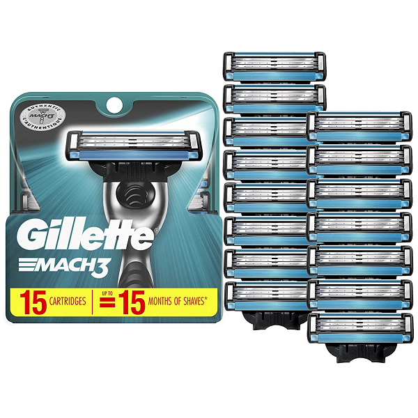 Gillette Mach3 Men's Razor Blades – 15 Refills. Basic