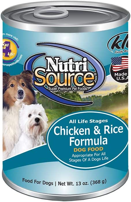 NutriSource Adult Chicken & Rice Canned Dog Food 13oz x 12 cans