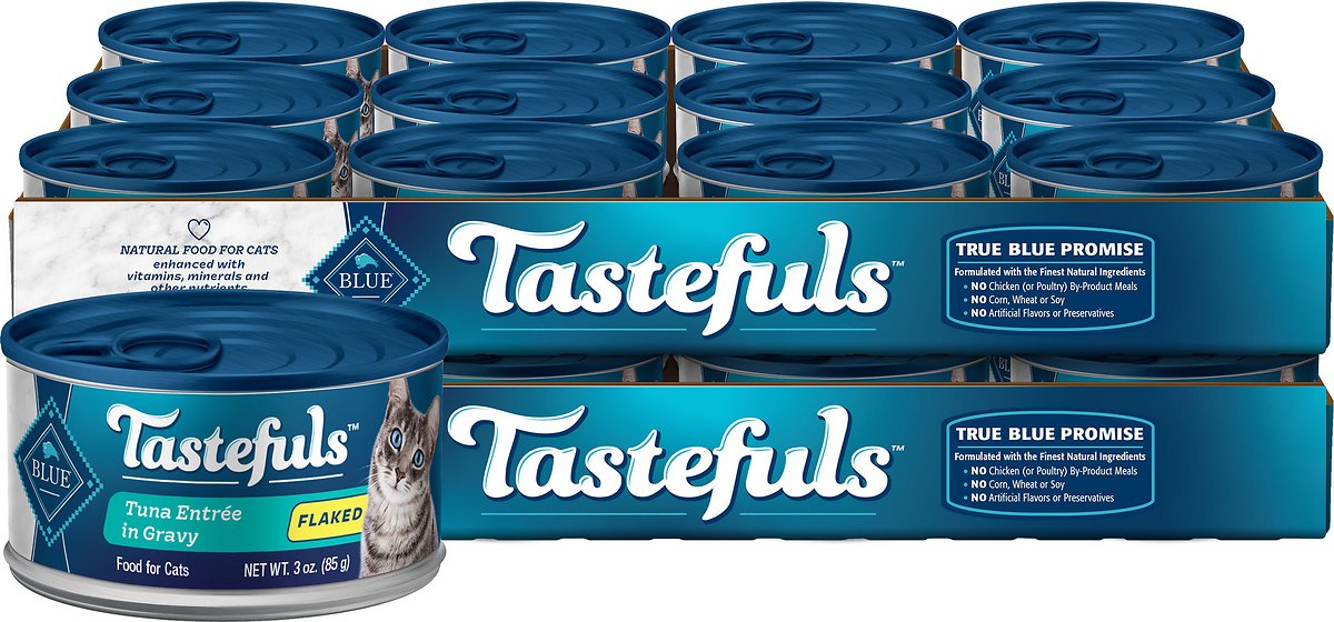 Blue Buffalo Tastefuls Tuna Entrée in Gravy Flaked Wet Cat Food. 3 Oz. Case of 24