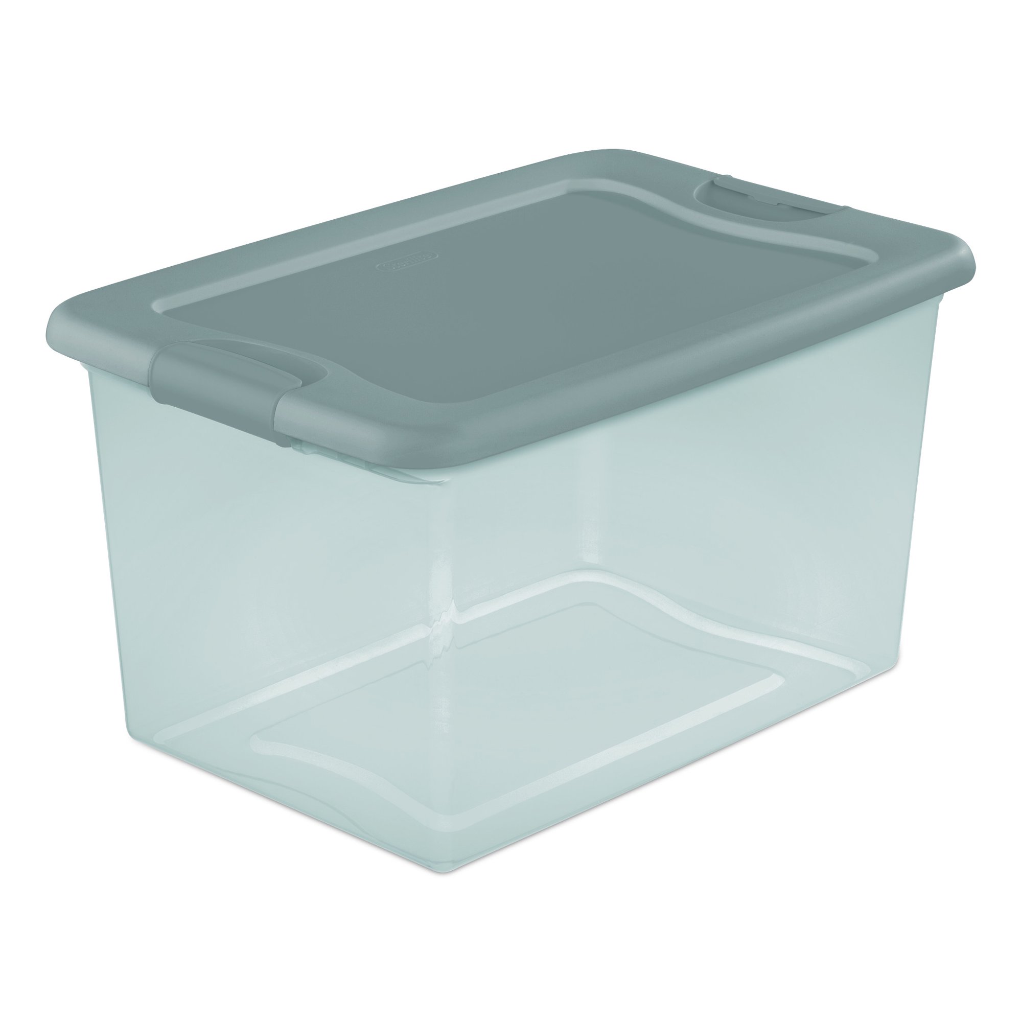Sterilite 64 Qt. Latching Box Plastic. Aqua Slate Tint. Set of 6