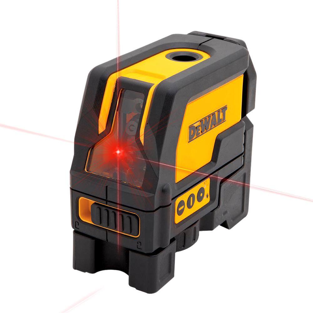 DEWALT DW0822 165 ft. Red Self-Leveling Cross-Line and Plumb Spot Laser Level with (3) AAA Batteries & Case
