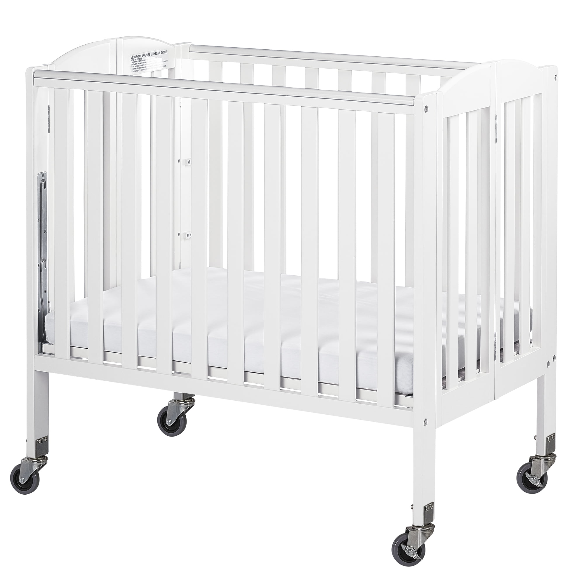 Dream On Me Birch 3-in-1 Folding Portable Mini Crib. White