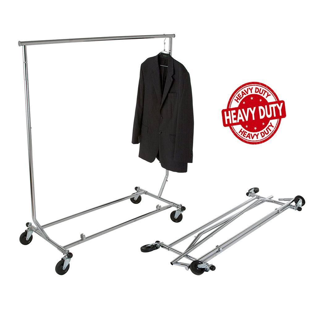 Only Hangers GR100 Metallic Metal Clothes Rack 53 in. W x 6 in. H