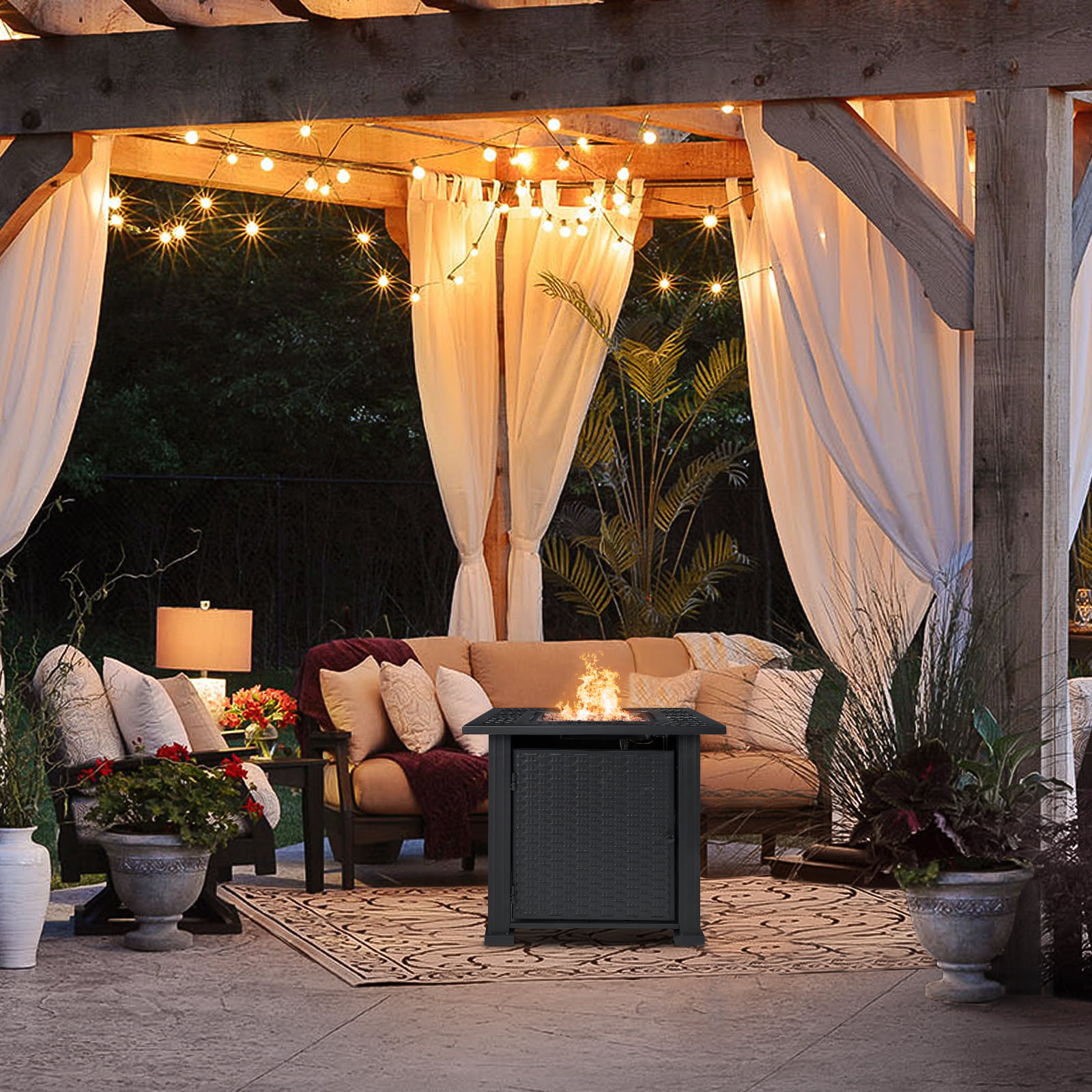 SinglyFire 28 inch Propane Fire Pit Table for Outside Gas Fire Pit Table Outdoor Firepit Propane 50000BTU