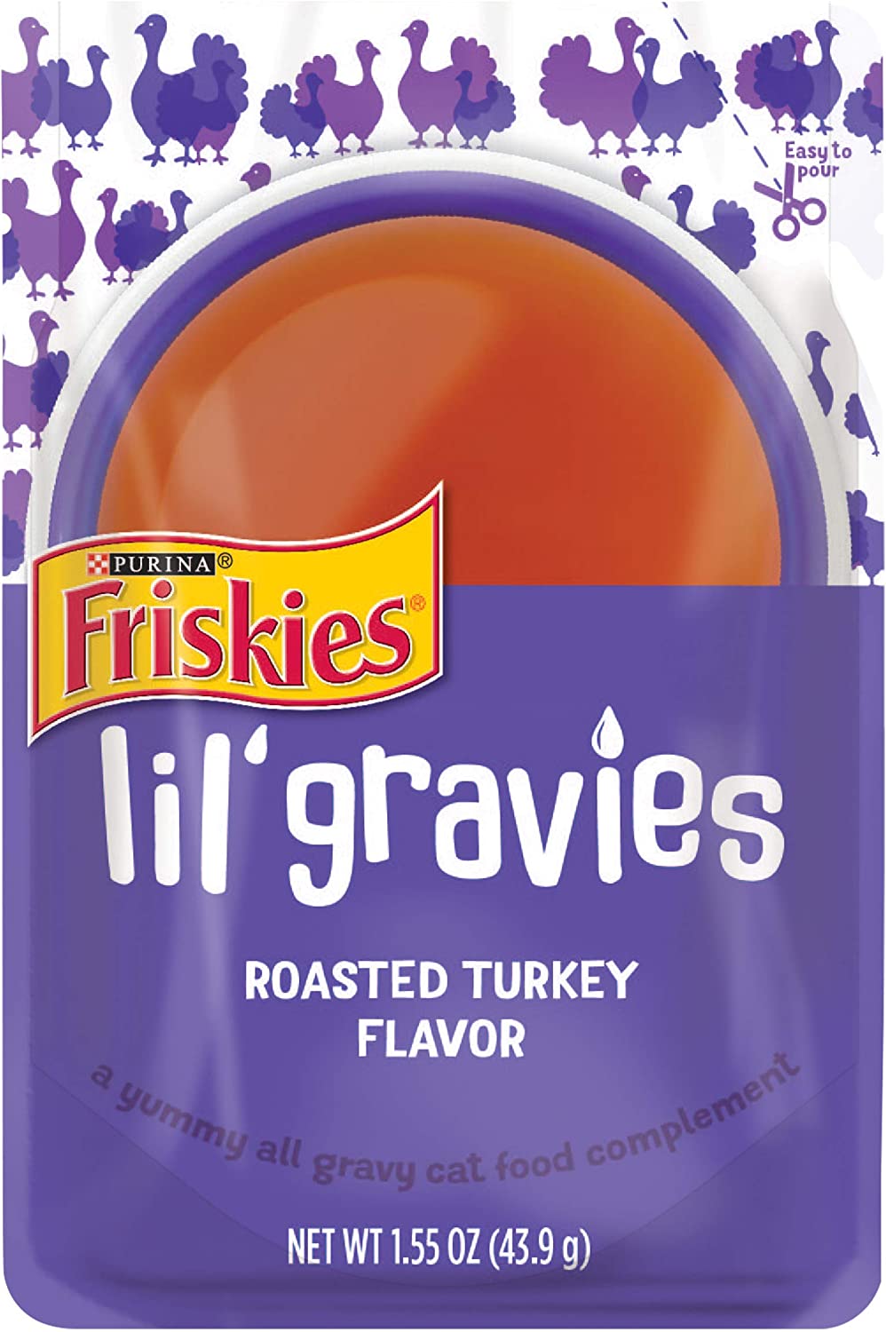 Purina Friskies Lil- Gravies Roasted Turkey Flavor Cat Food Complement - (16) 1.55 oz. Pouches
