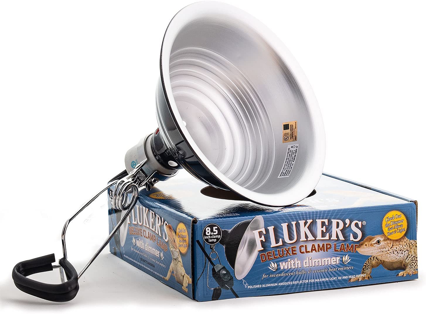 Fluker-s Repta-Clamp Lamp 8.5-Inch Ceramic with Dimmable Switch