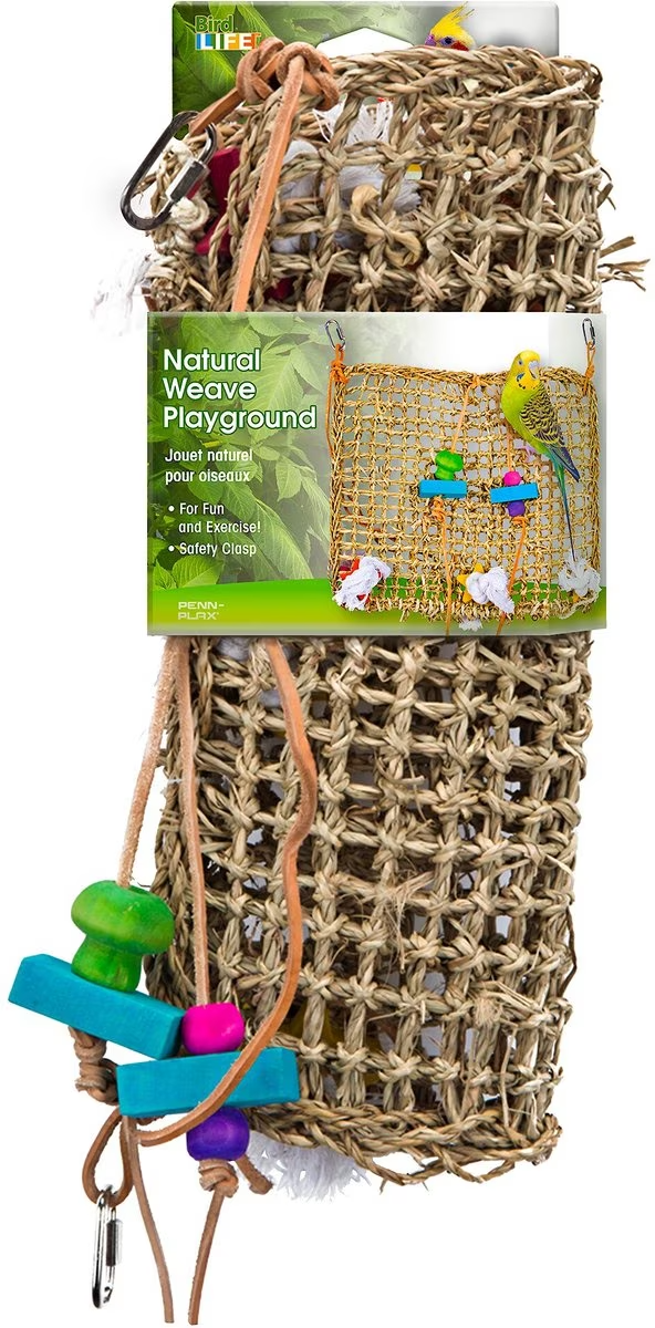 Penn Plax. Bird Life. Natural Weave Cage Climbing Exerciser Mat Bird Toy 13.75”L x 13.75″W