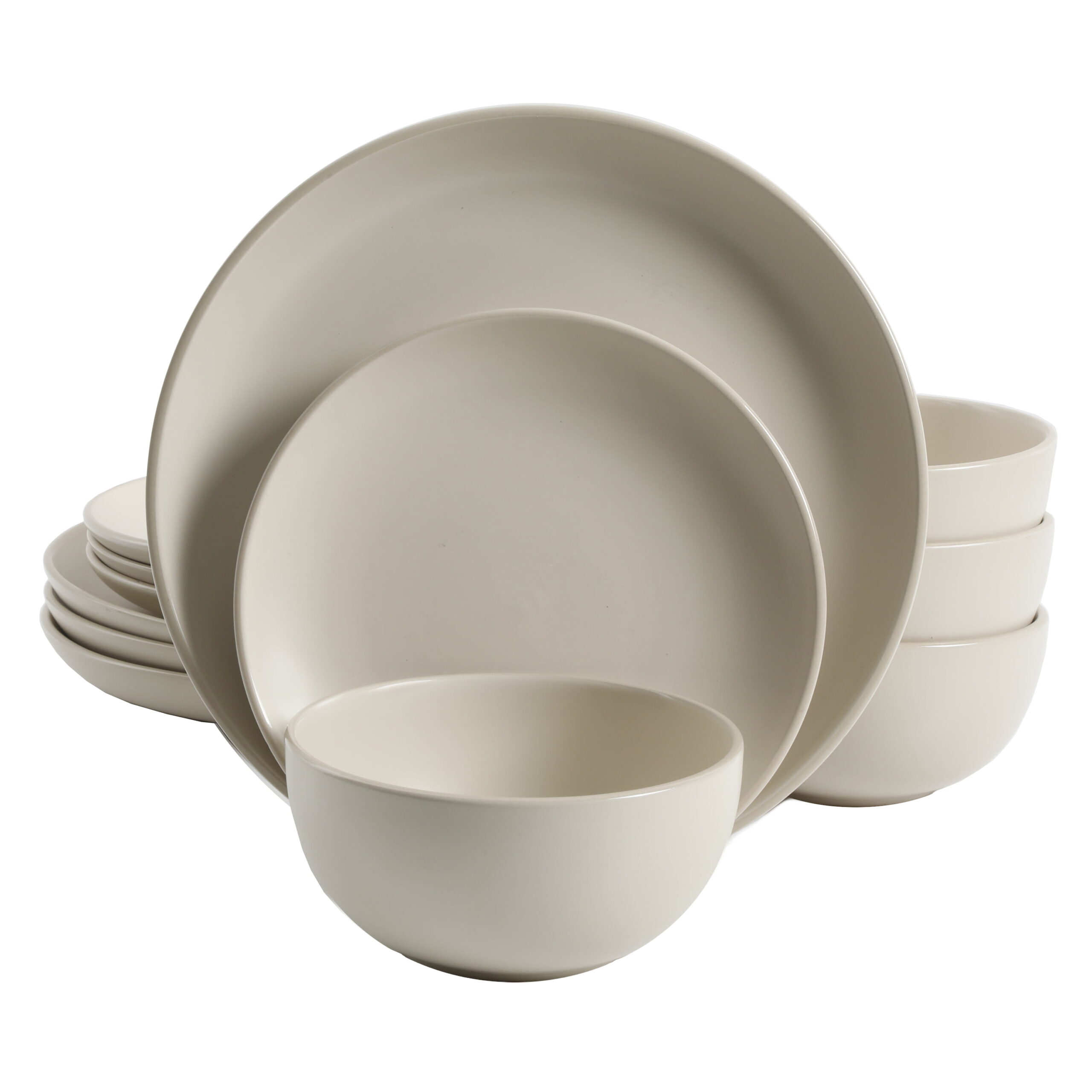 Better Homes & Gardens Zuri Matte 12-Piece Dinnerware Set. Cream