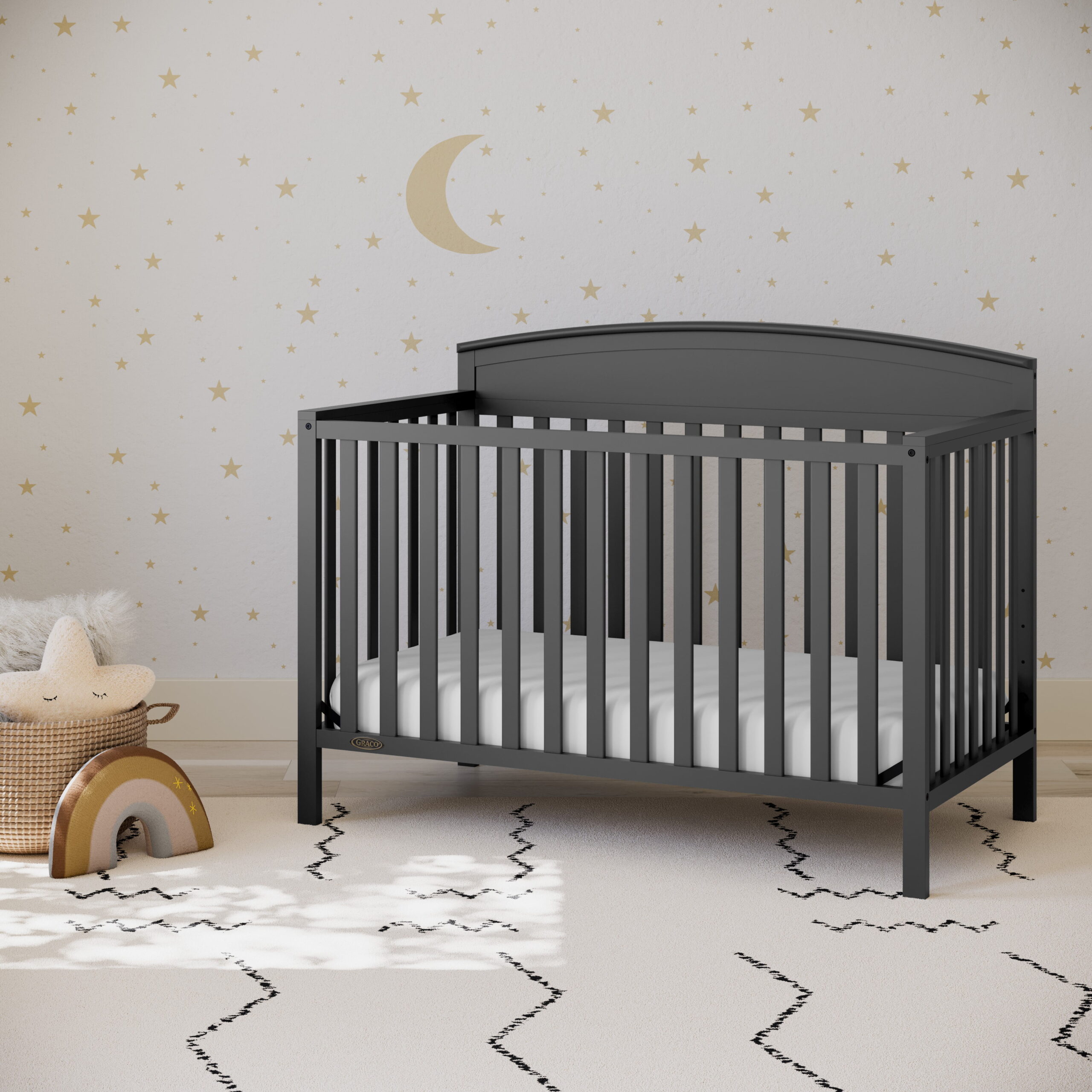 Graco Benton 5-in-1 Convertible Baby Crib. Gray