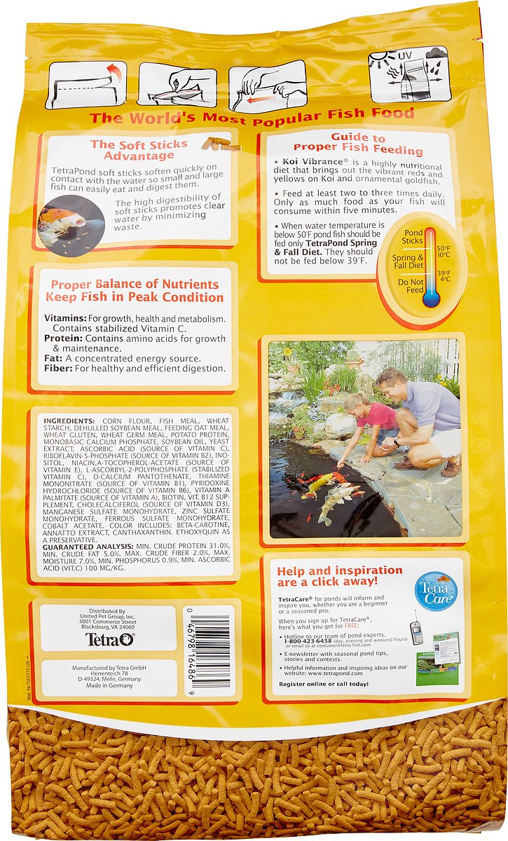 Tetra Pond Koi Vibrance Color Enhancing Sticks Koi & Goldfish Food. 5.18 Pound (Pack of 1)