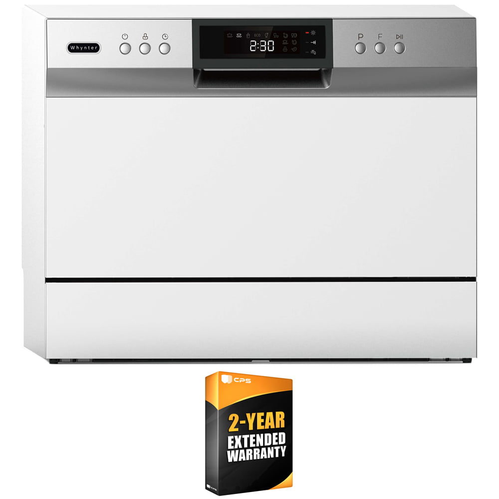 Whynter CDW-6831WES Energy Star Countertop Portable Dishwasher. White Bundle with 2 YR CPS Enhanced Protection Pack