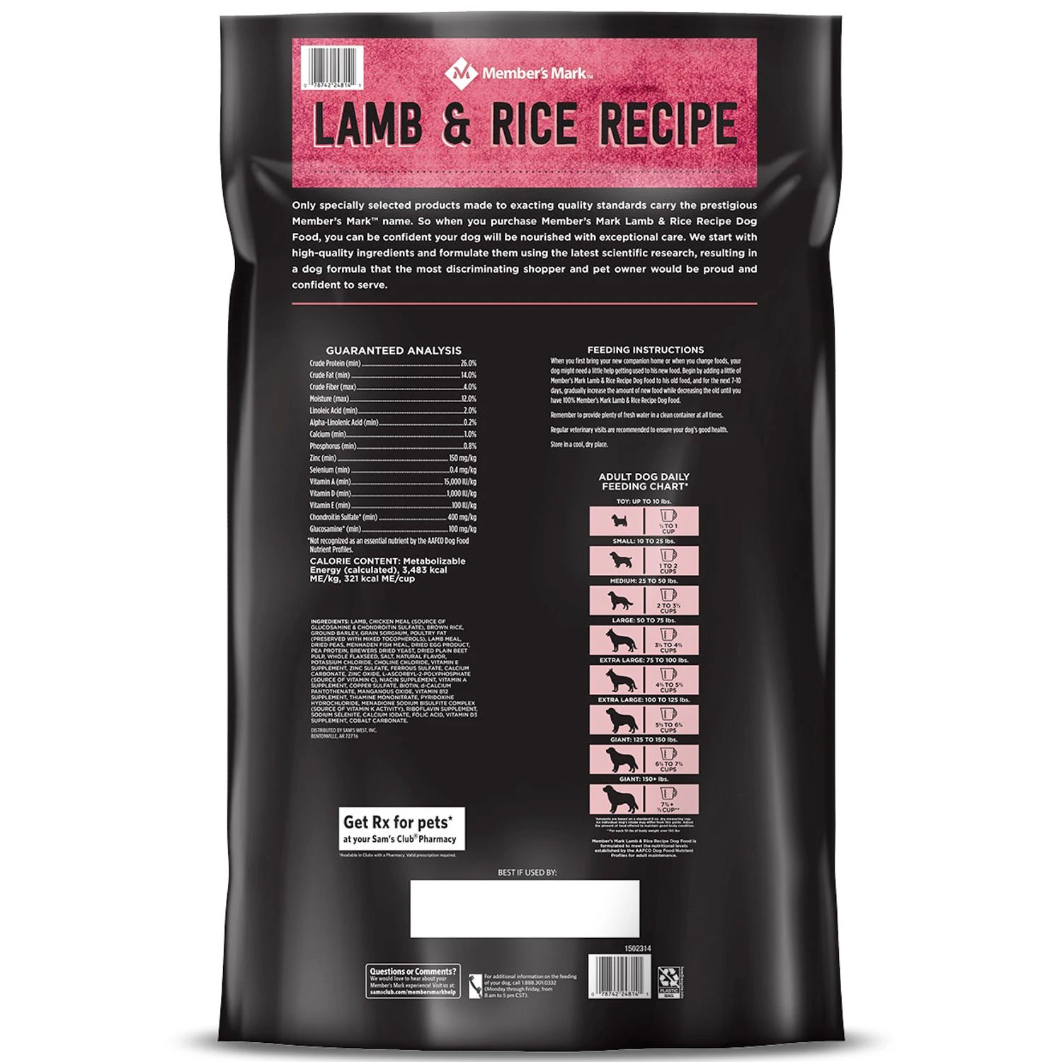 Member-s Mark Exceed Dry Dog Food. Lamb & Rice (35 lbs.)