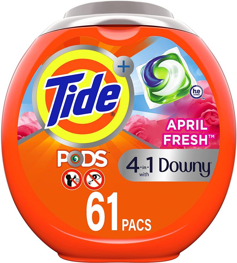 Tide PODS Plus Downy 4 in 1 HE Turbo Laundry Detergent Pacs. 61 Count Tub
