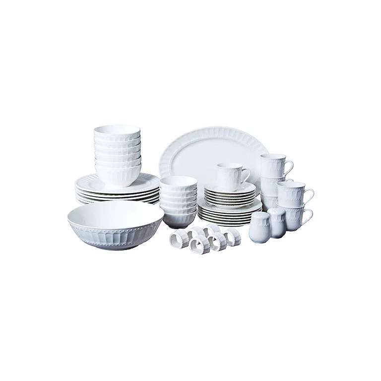 Gibson Home Regalia 46-Piece Dinnerware and Serve ware Set. Service for 6