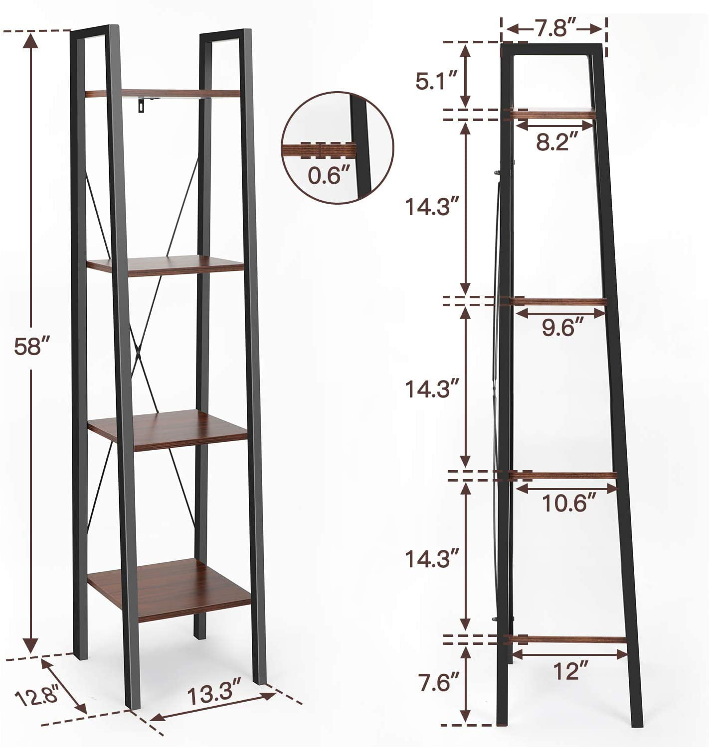 PERLESMITH 4-Tier Plant Shelf Industrial Flower Stands. Multipurpose Organizer Rack for Indoor