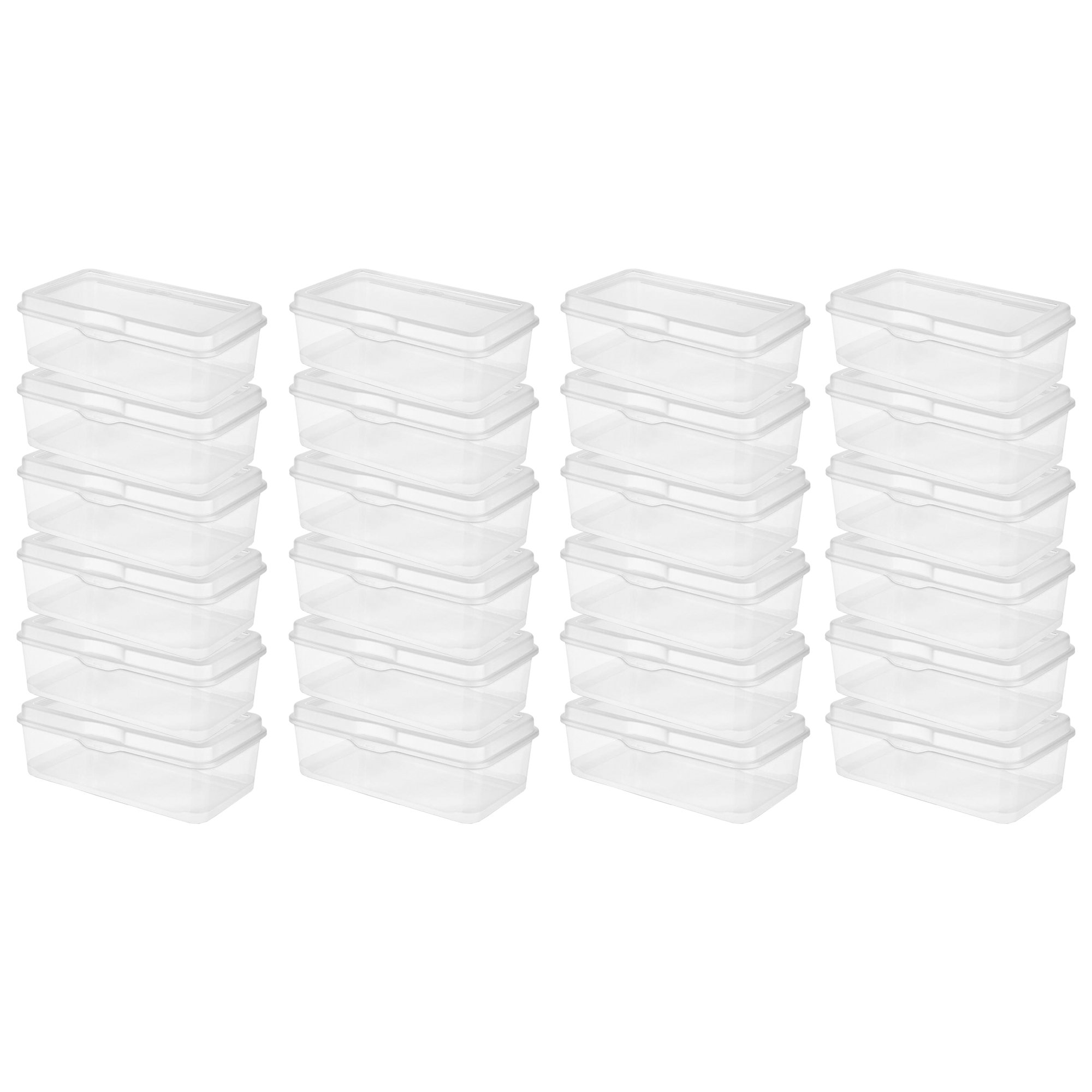 Sterilite Plastic FlipTop Latching Storage Box Container. Clear. 24 Pack