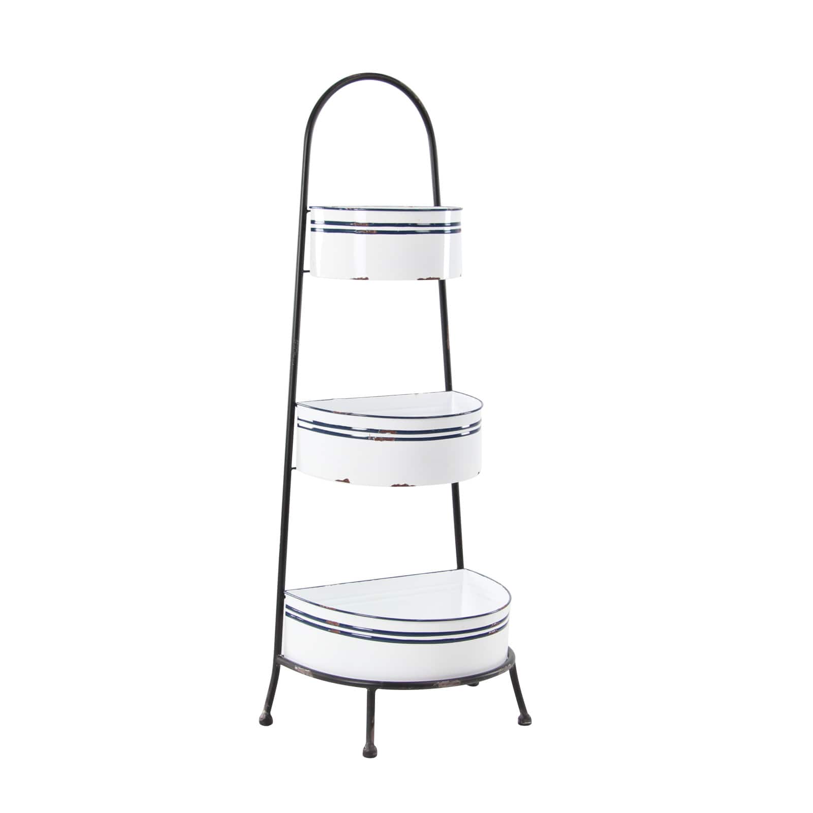 White Iron Farmhouse Display Shelving Unit