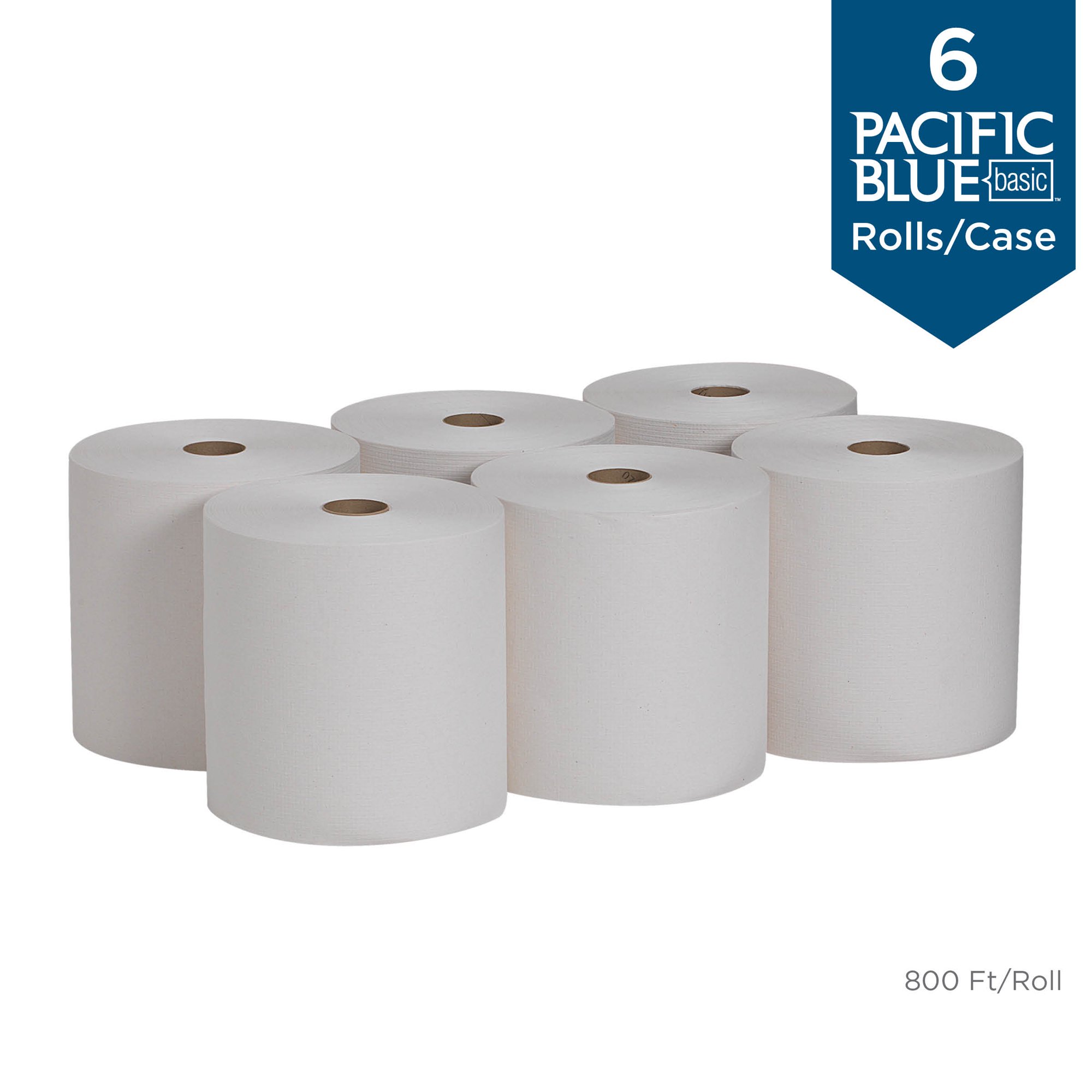 Georgia Pacific Professional Blue Basic Recycled Paper Towel Roll. 26601. 800 feet/Roll. 6 Count