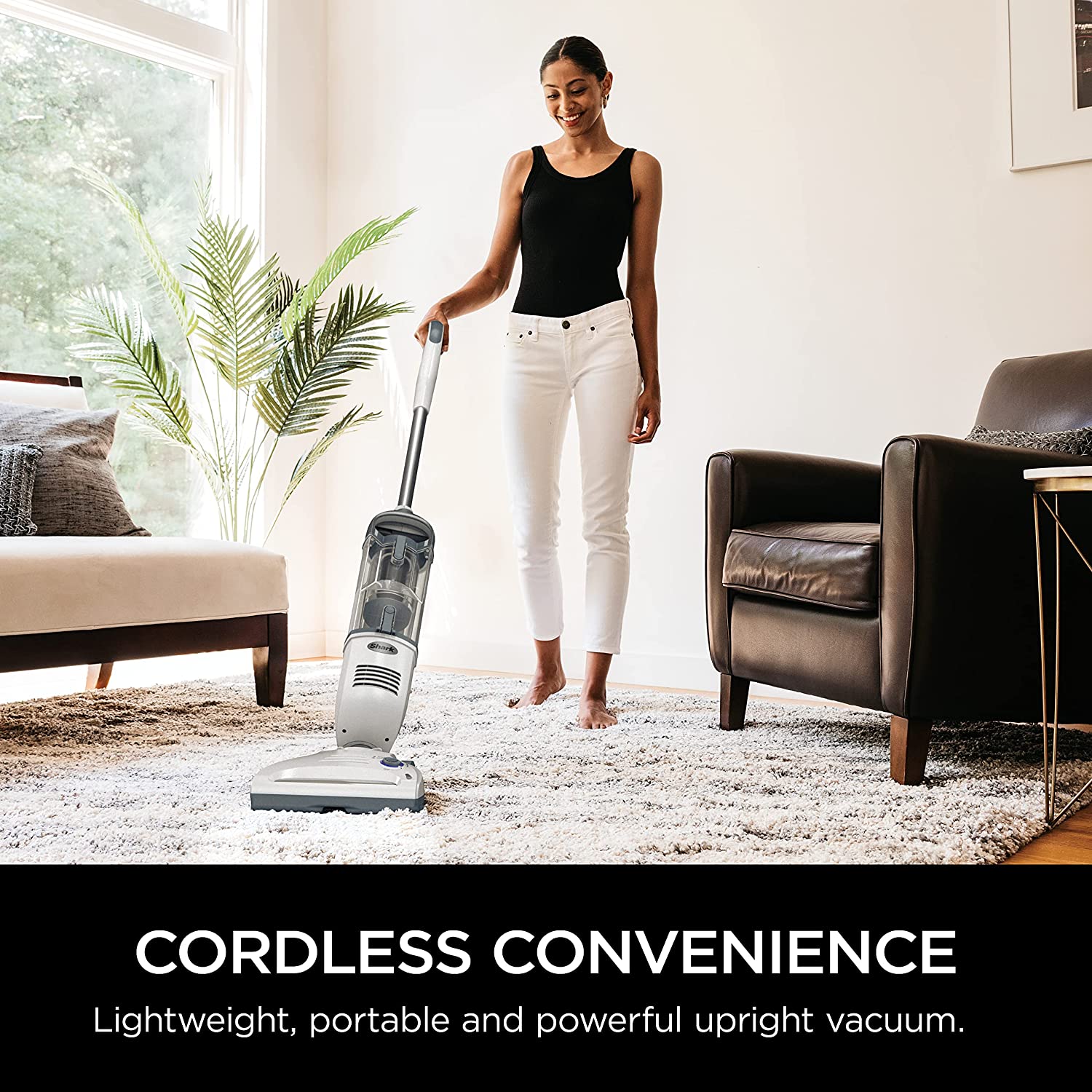 Shark SV1106 Navigator Freestyle Upright Bagless Cordless Stick Vacuum for Carpet. Hard Floor and Pet with XL Dust Cup and 2-Speed Brushroll. White/Grey