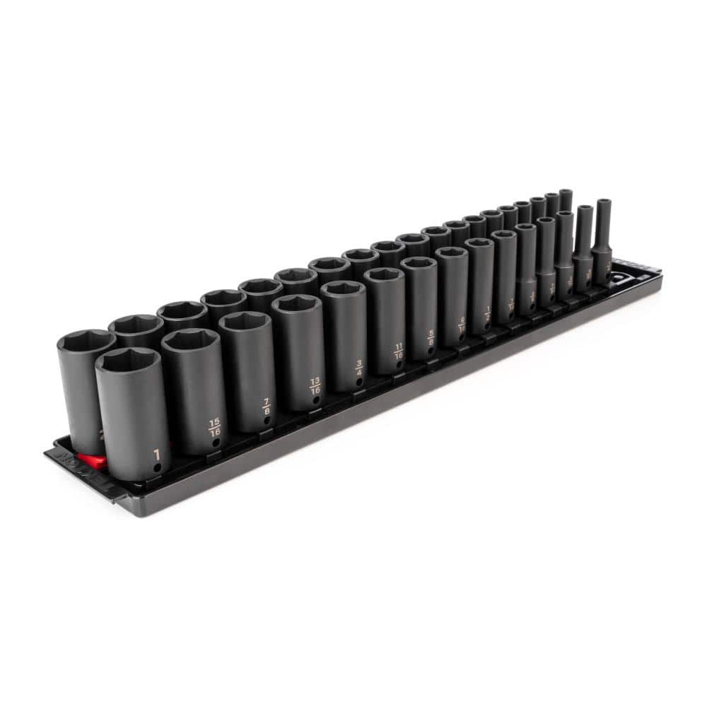 TEKTON SID91203 3/8 in. Drive Deep 6-Point Impact Socket Set. 34-Piece (1/4-1 in. 6 mm - 24 mm)