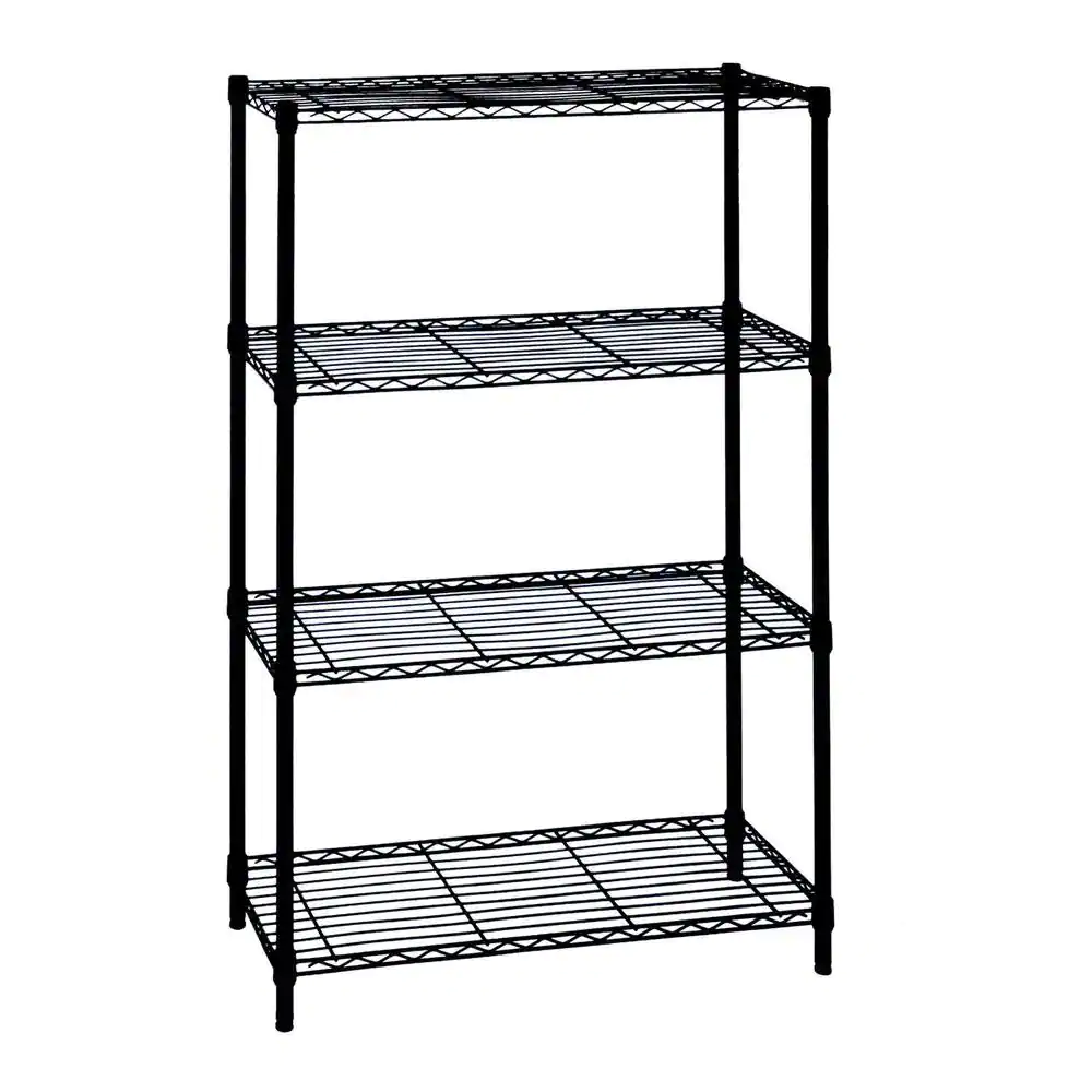HDX 4-Tier Steel Wire Shelving Unit in Black (36 in. W x 54 in. H x 14 in. D)
