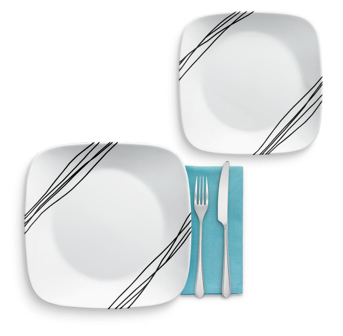 Simple Sketch Square 10.25″ Dinner Plate (Set of 6)