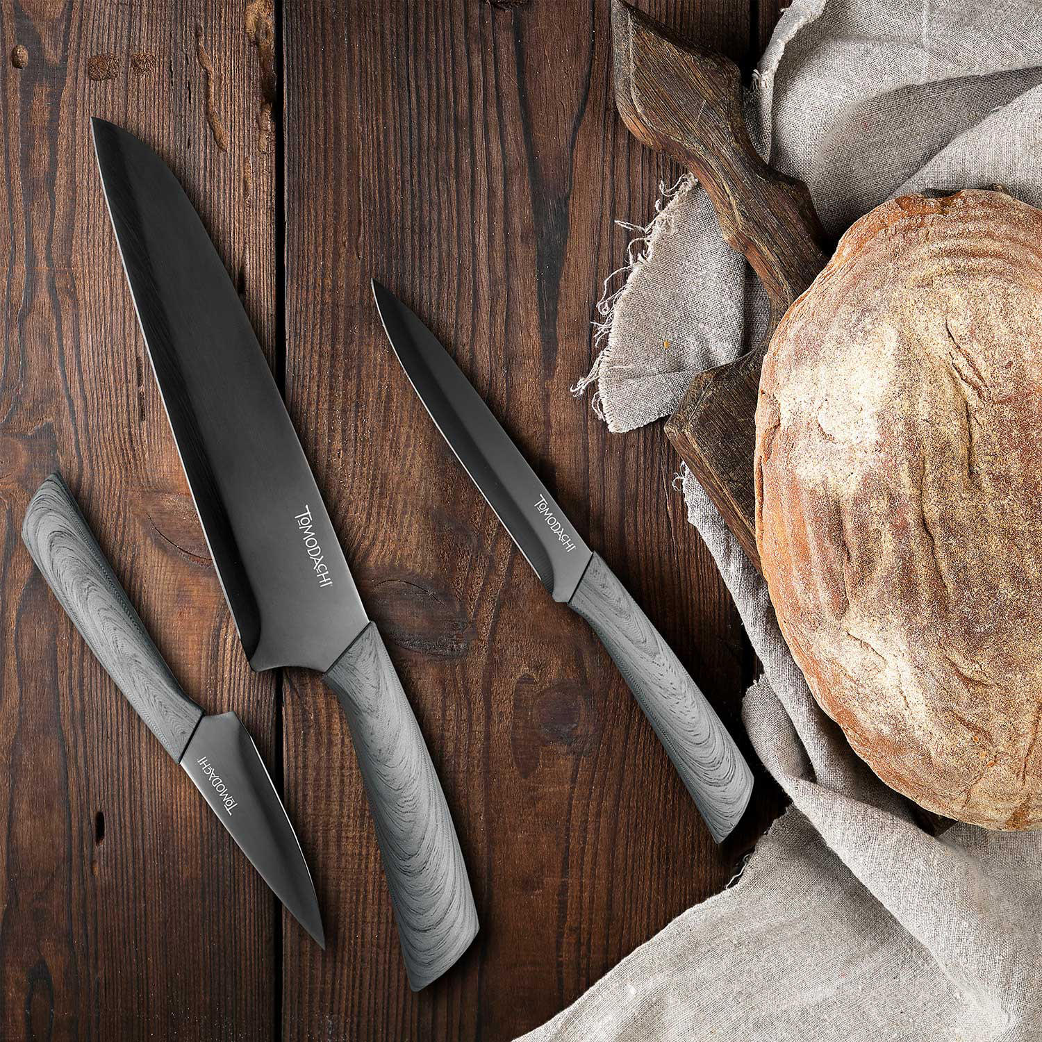 Hampton Forge Tomodachi Raintree Ash – 13 Piece Knife Block Set