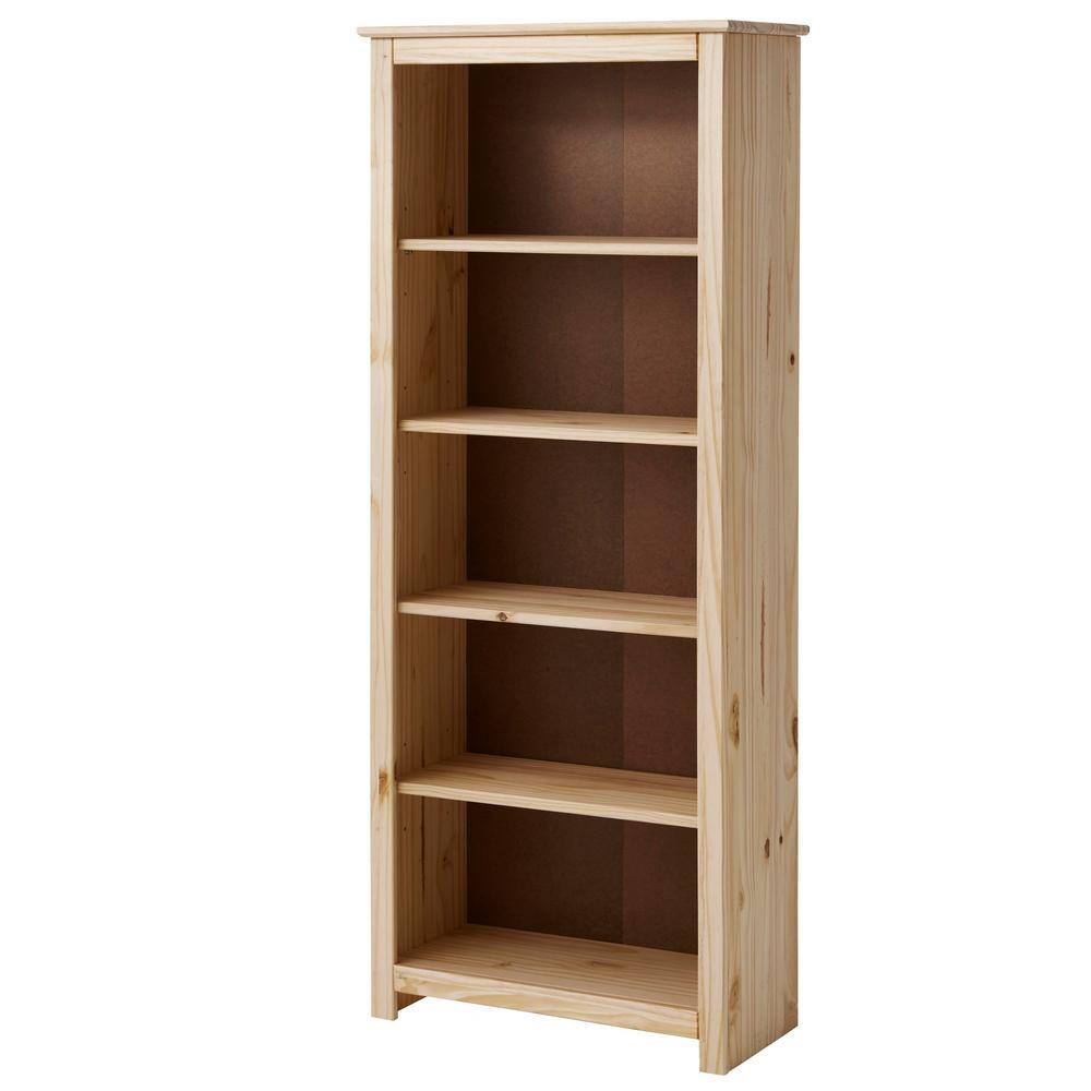 StyleWell 4-Shelf Unfinished Natural Pine Wood Standard Bookcase (58 in. H)