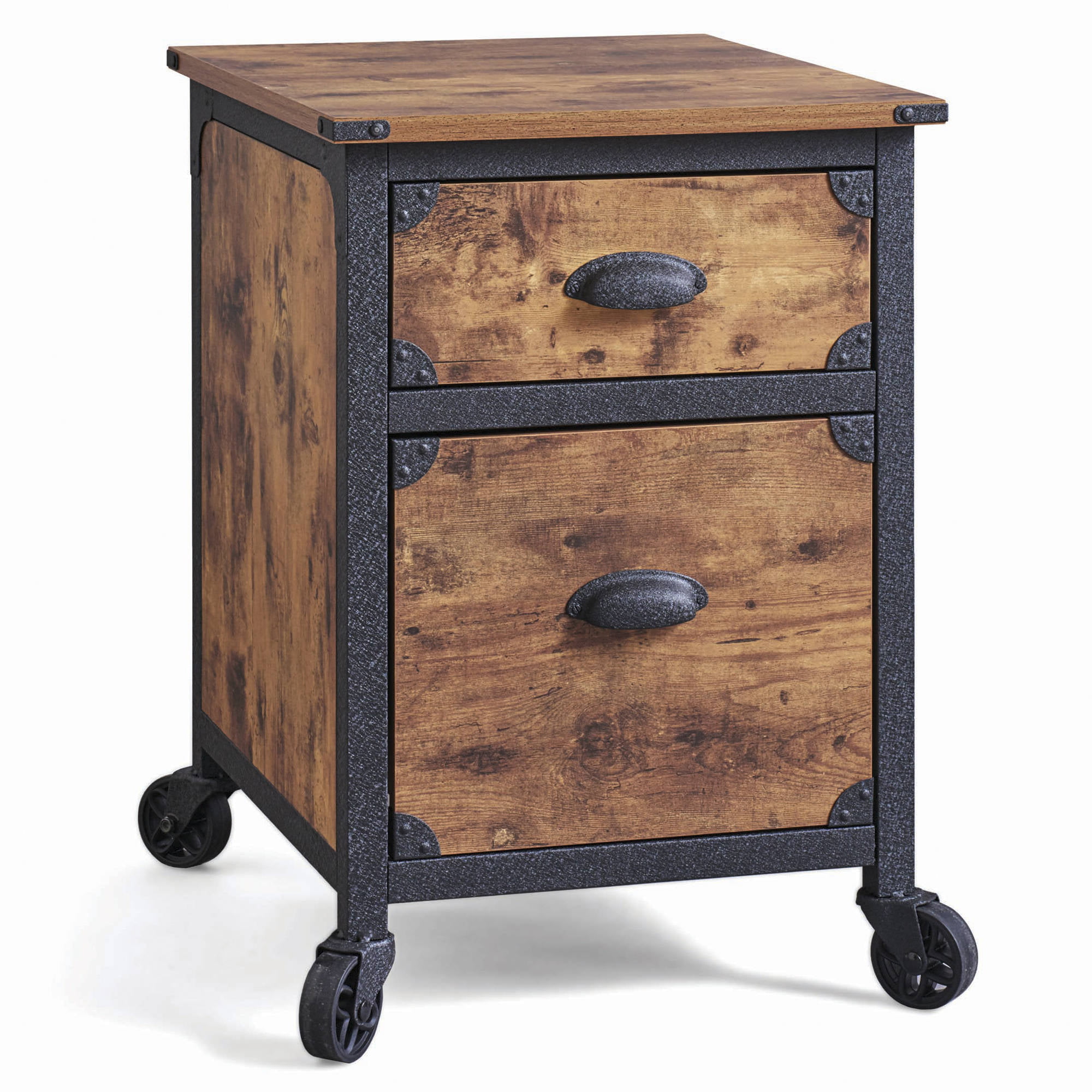 Better Homes & Gardens 2 Drawer Rustic Country File Cabinet. Weathered Pine Finish