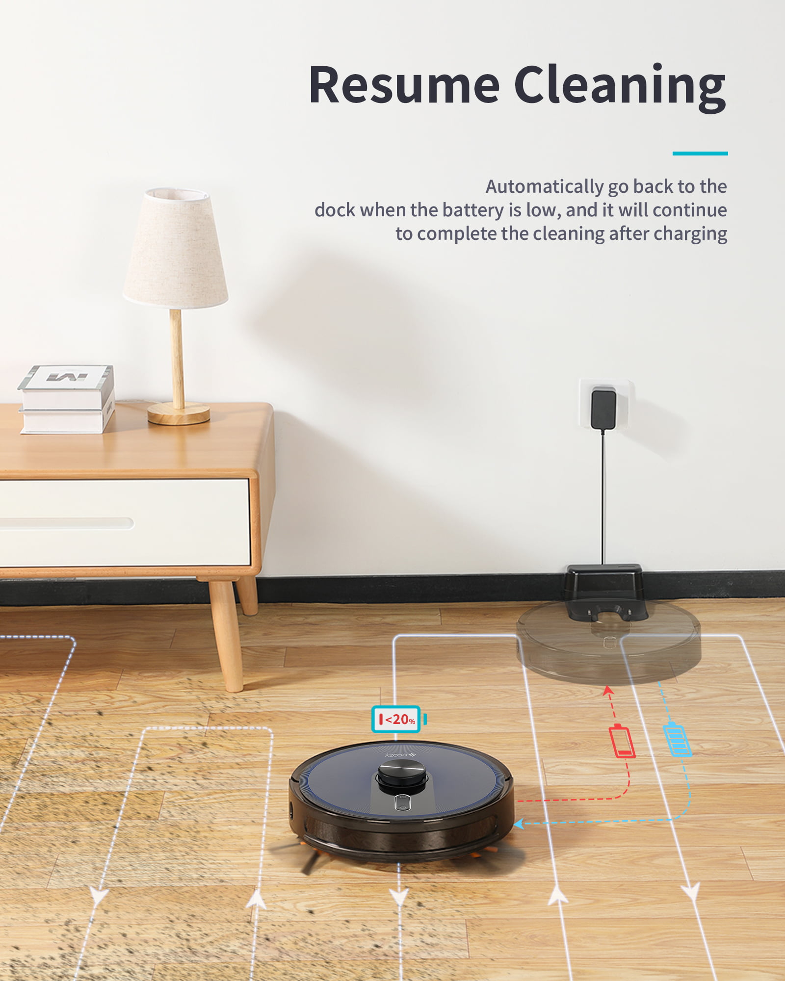 ecozy LD200B Robot Vacuum and Mop Cleaner with LiDAR Navigation. 3500Pa Suction. Multi-Floor Mapping. Ideal for Carpet. Pet Hair