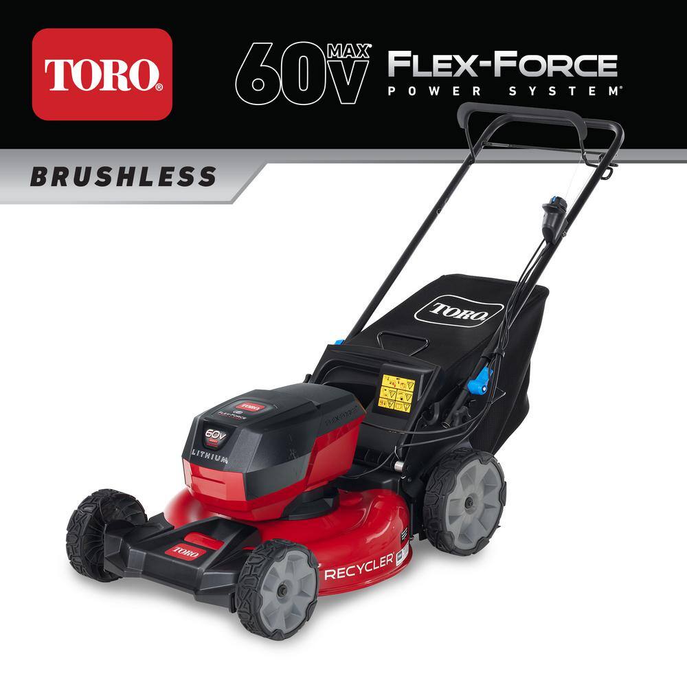 Toro 21326T 21 in. Recycler SmartStow 60-Volt Brushless Cordless Battery Walk Behind Self-Propelled Lawn Mower (Bare Tool)