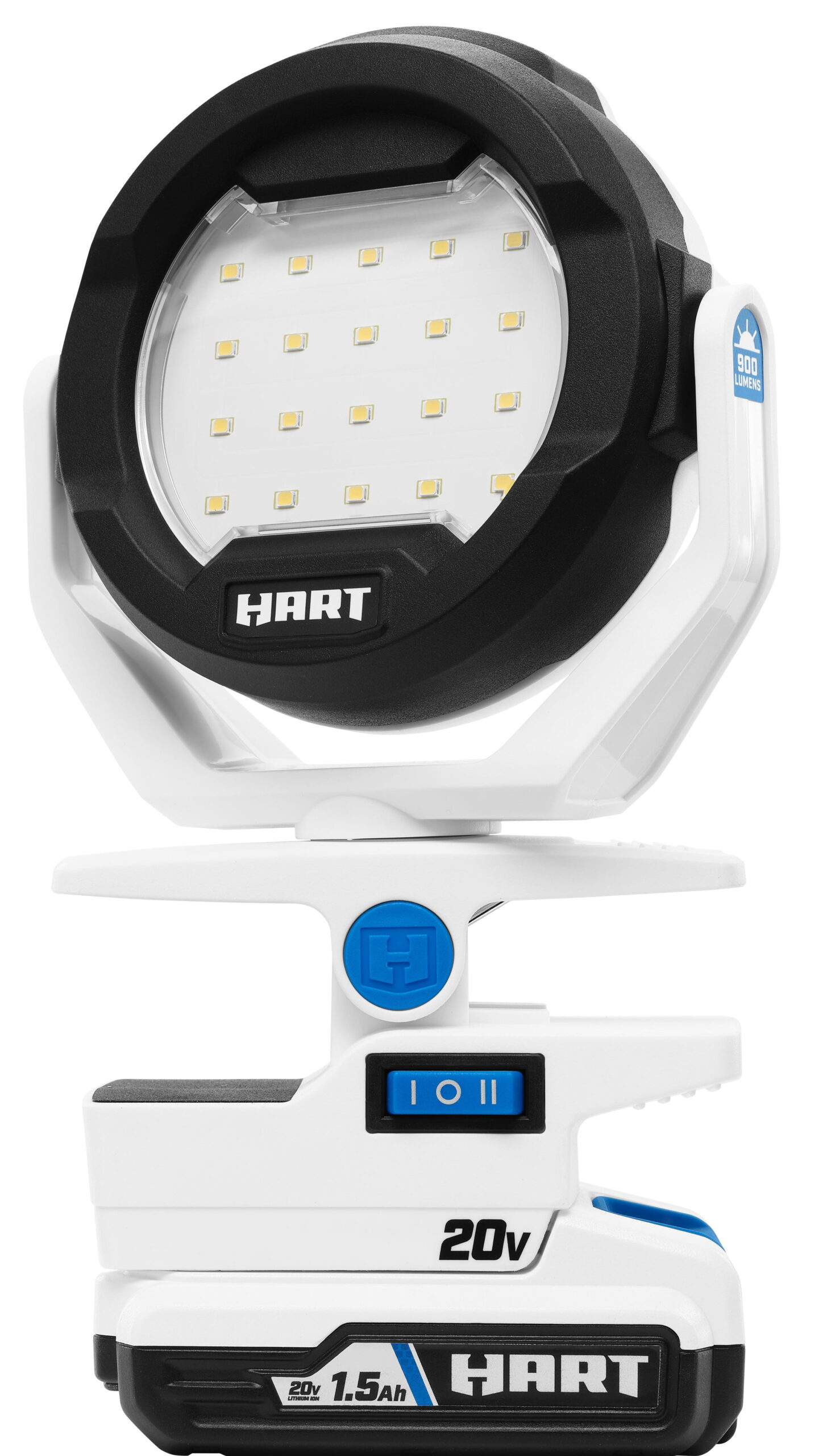 HART 20-Volt LED Clamping Light Kit (1) 20-Volt Lithium-Ion Battery. 900 Lumens