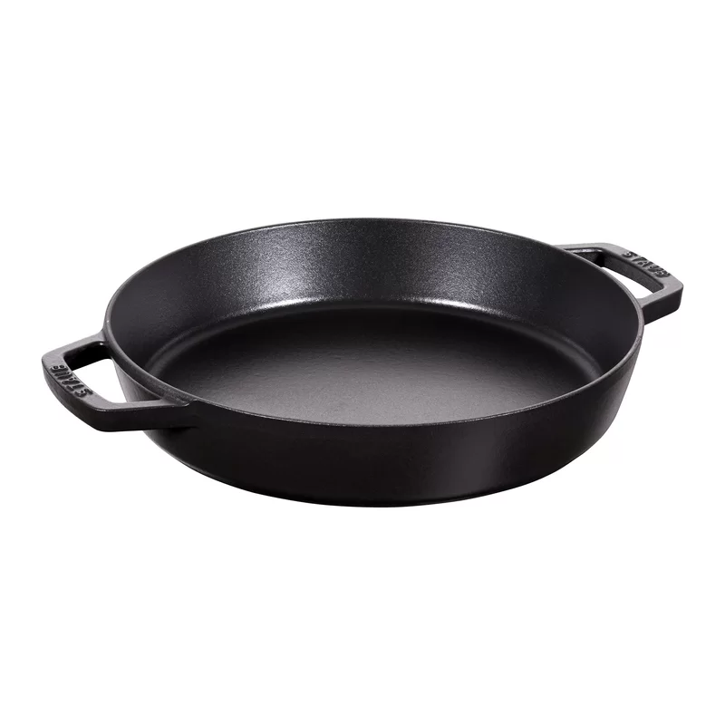 Staub 1313425 Cast Iron 13-inch Double Handle Fry Pan - Matte Black. Made in France