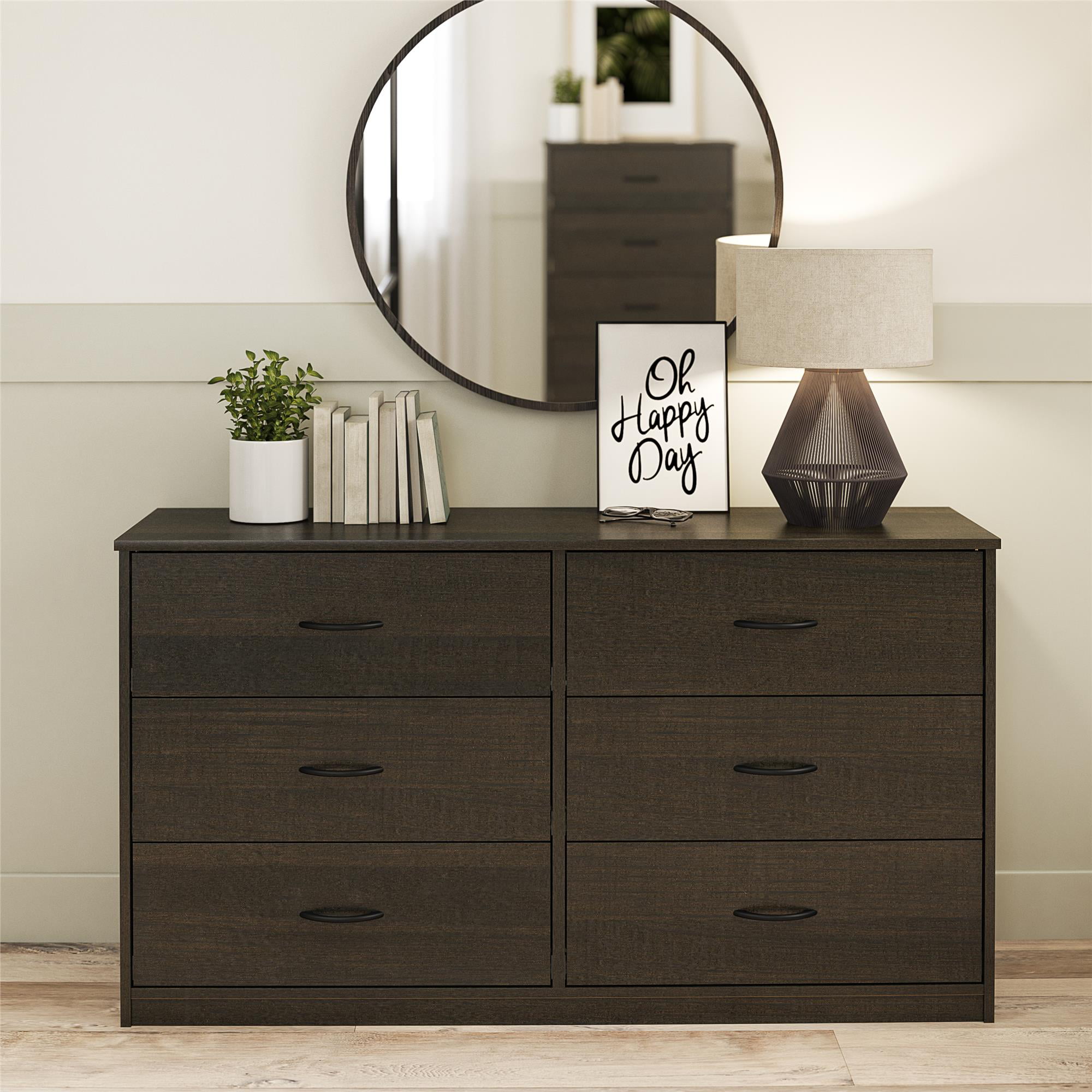 Mainstays Classic 6 Drawer Dresser. Espresso