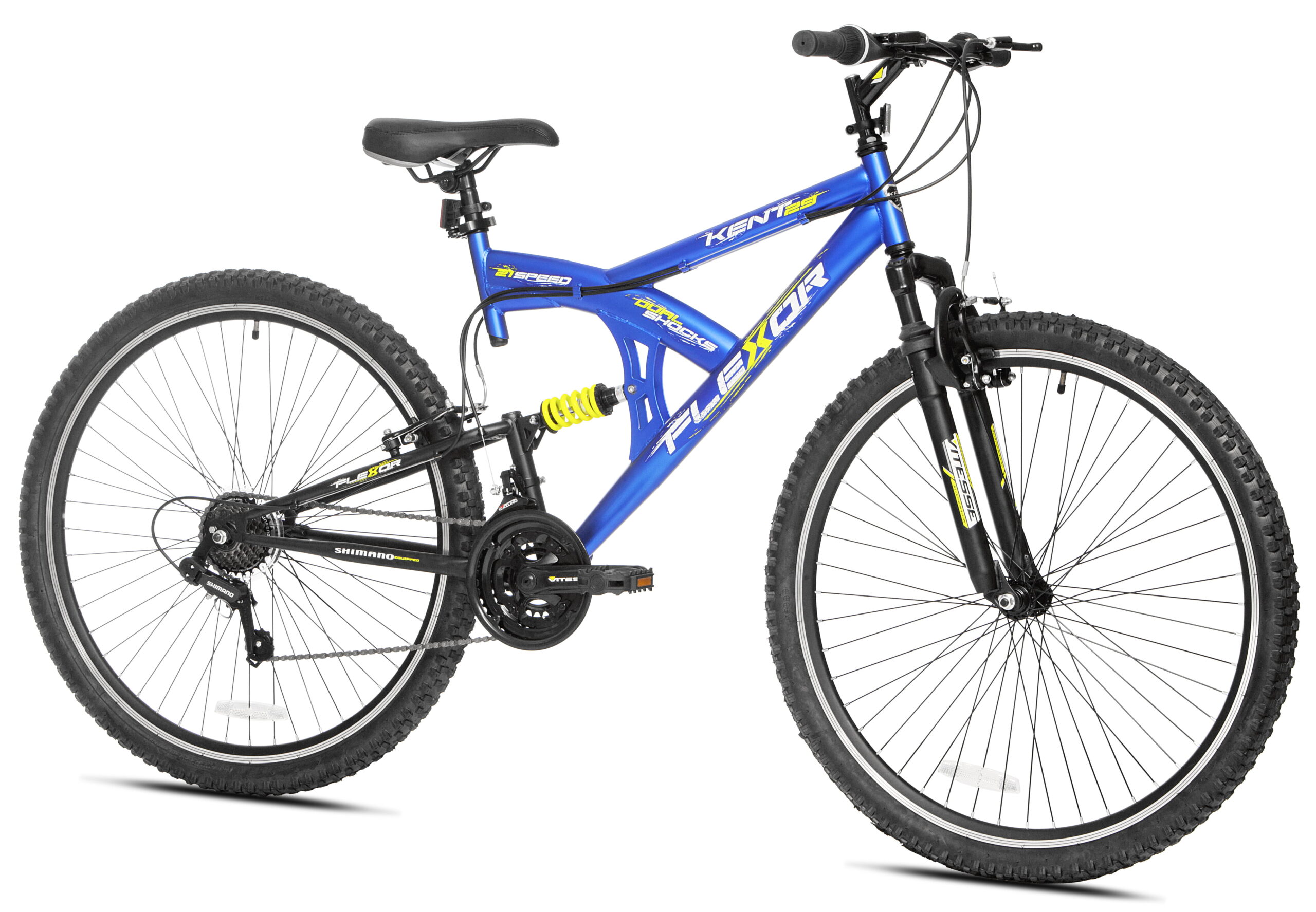 Kent 29 In. Flexor Men-s Dual Suspension Mountain Bike. Blue