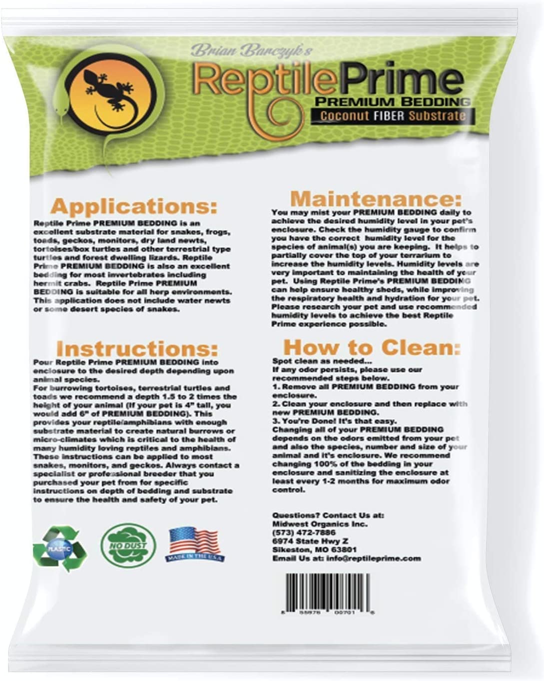 Reptile Prime Coconut Fiber Reptile Substrate. 24-qt bag